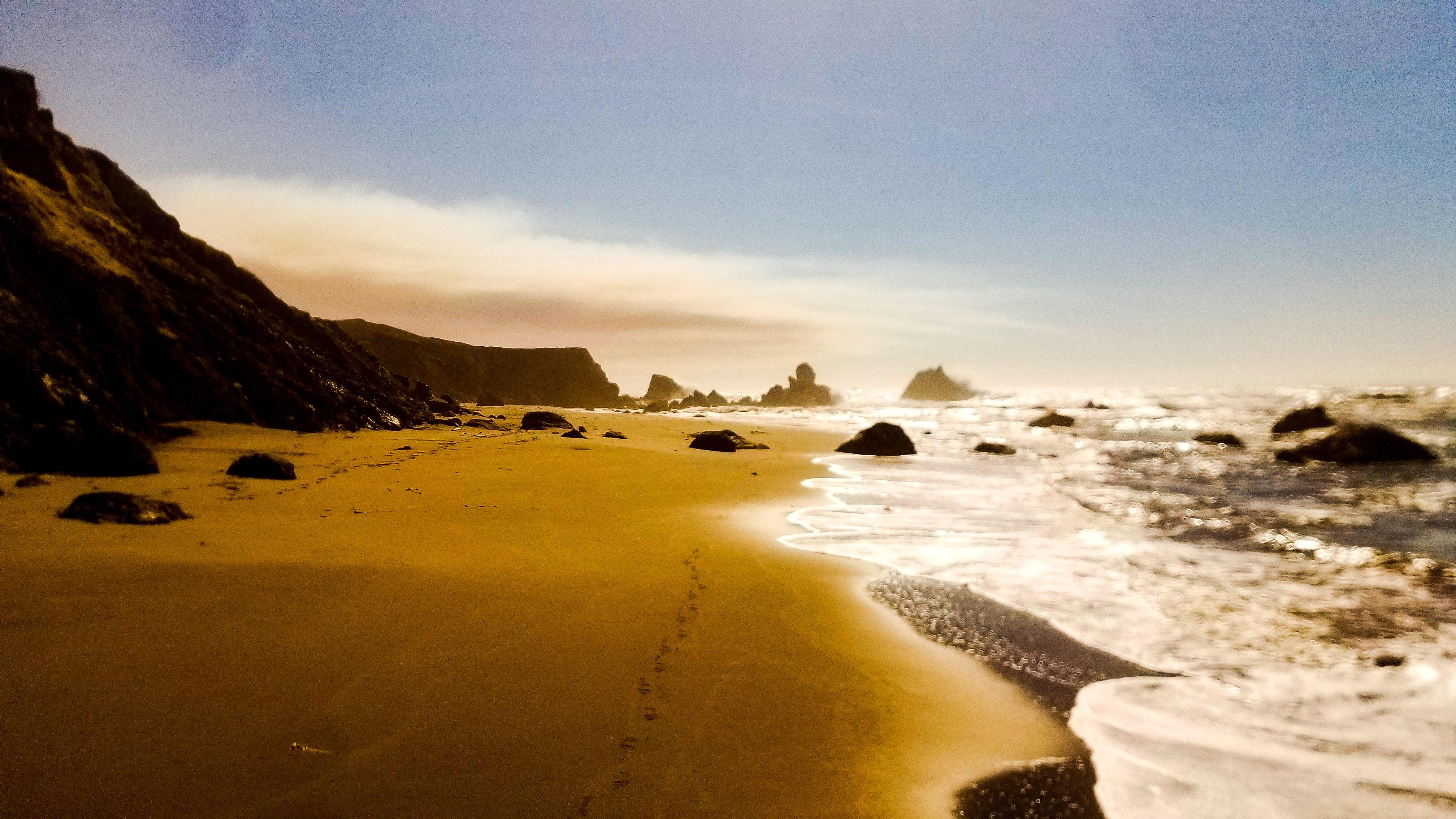 Our state is beautiful. This is Nesika Beach, with a smoke cloud from