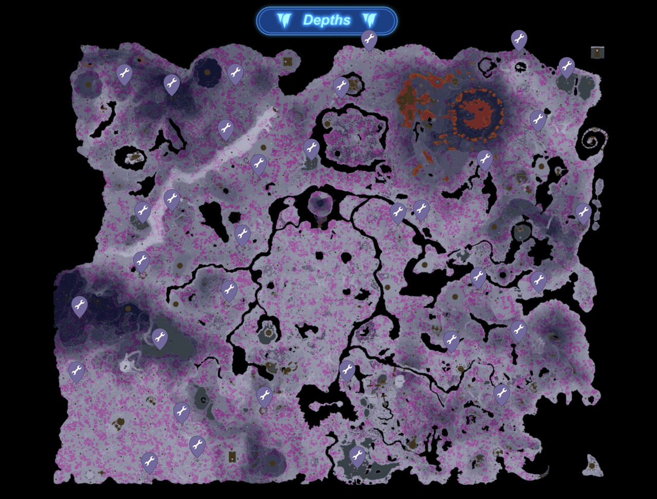 Depths Map with all Yiga Bases in the Depths r/TOTK