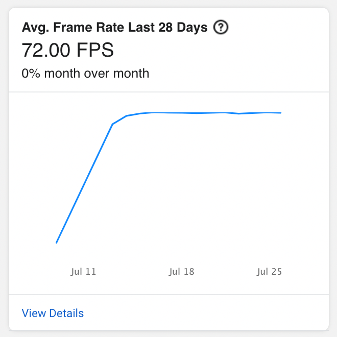 To avoid motion sickness, get your VR game to run 72 FPS. Is it