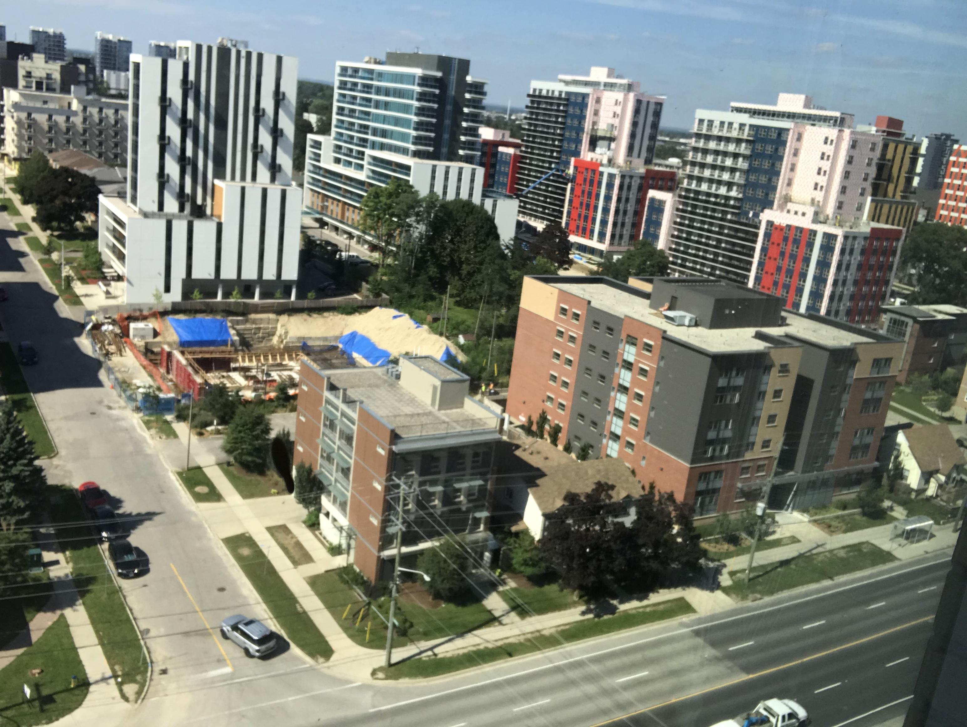 Interesting view up Lester from University towards