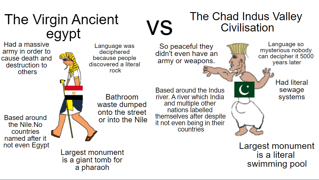 The virgin ancient egypt vs the chad indus valley civilisation r