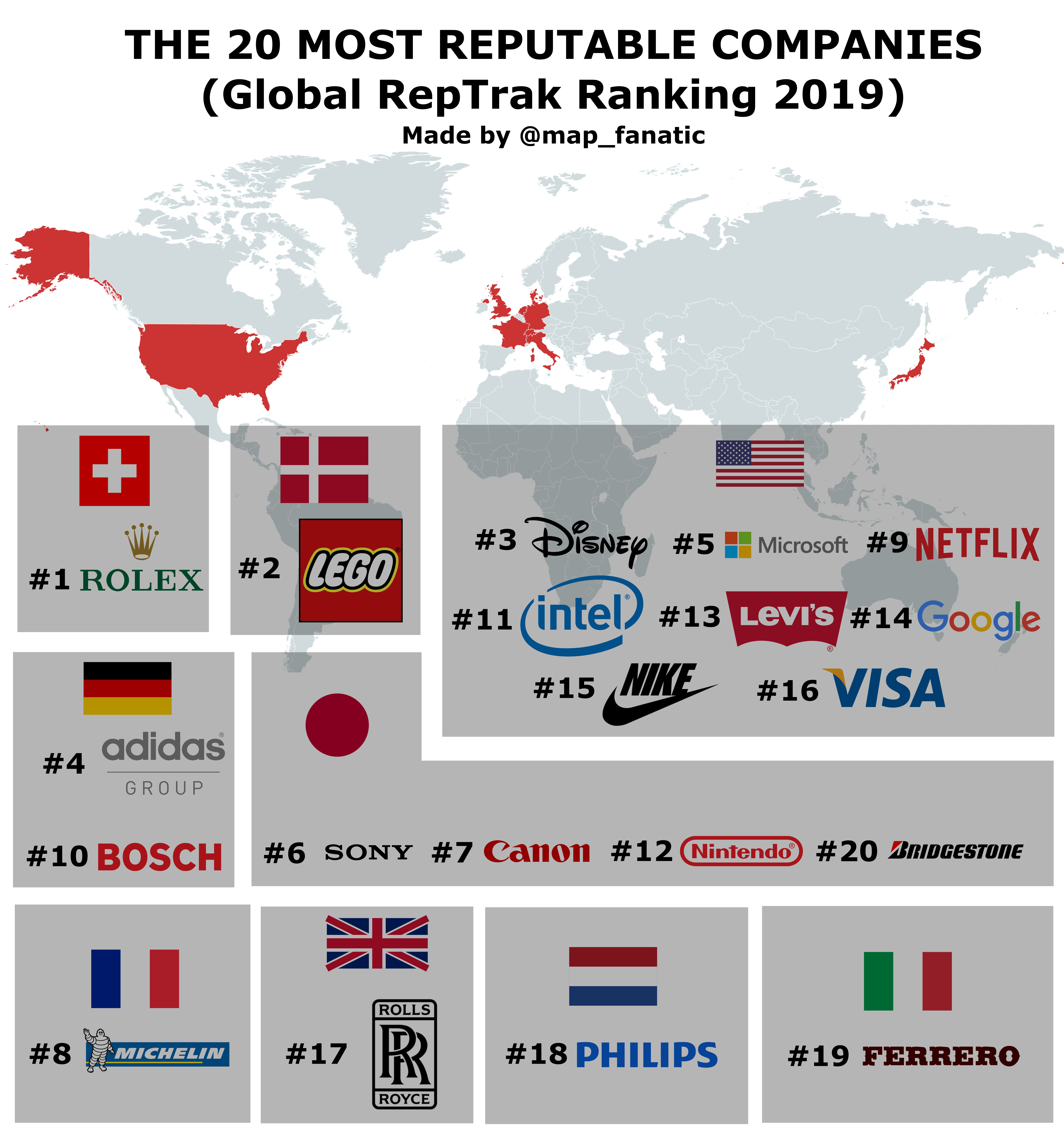 The 20 Most Reputable Companies r/MapPorn