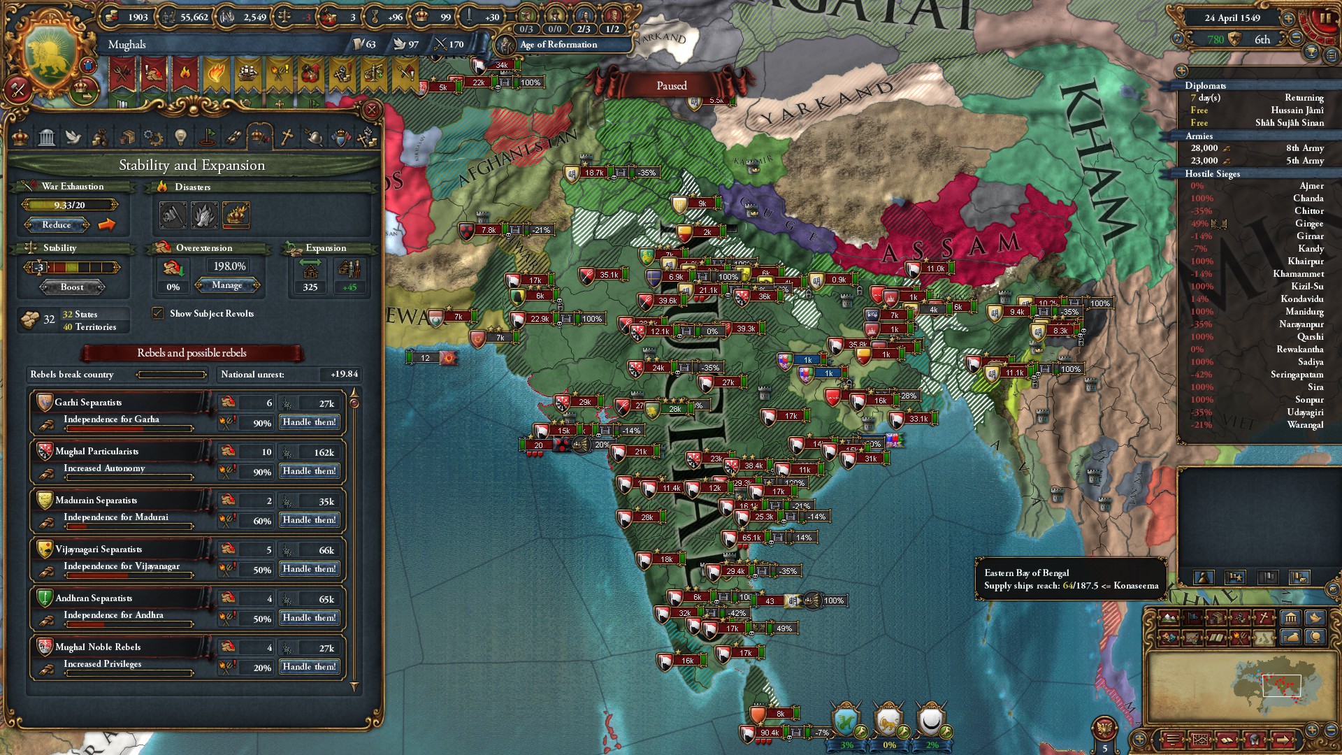 Historically accurate Mughal empire r/eu4