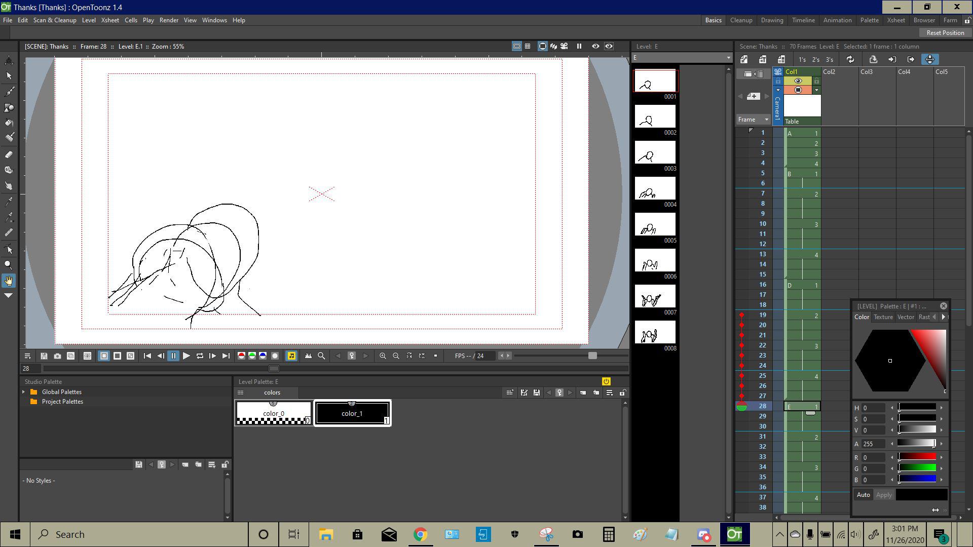 Hello! So I do have onion skin active an I have the colors for the