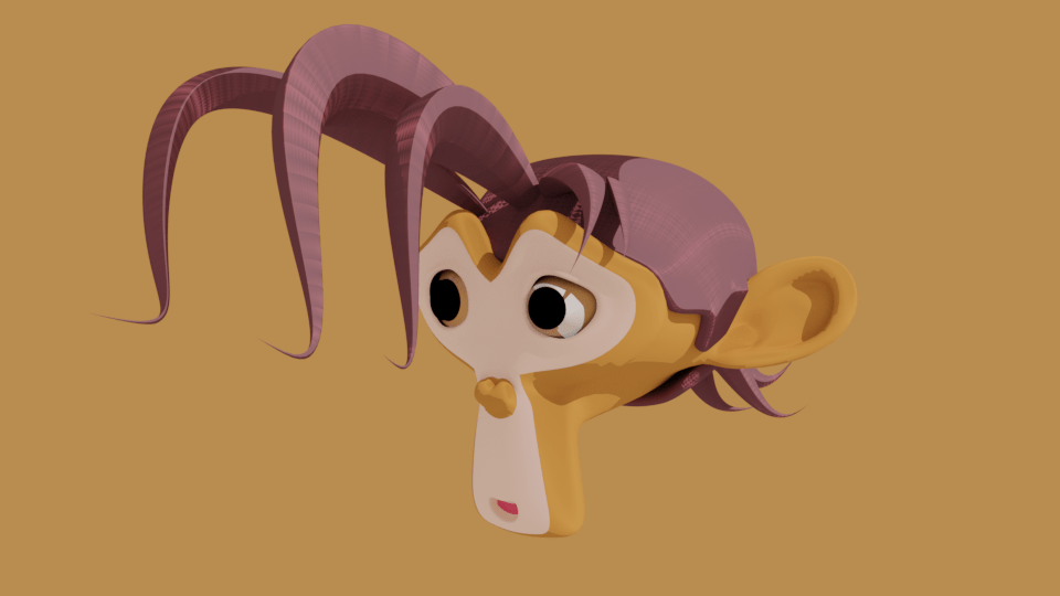 The monkey head is perfect for testing out hair modeling r/blender