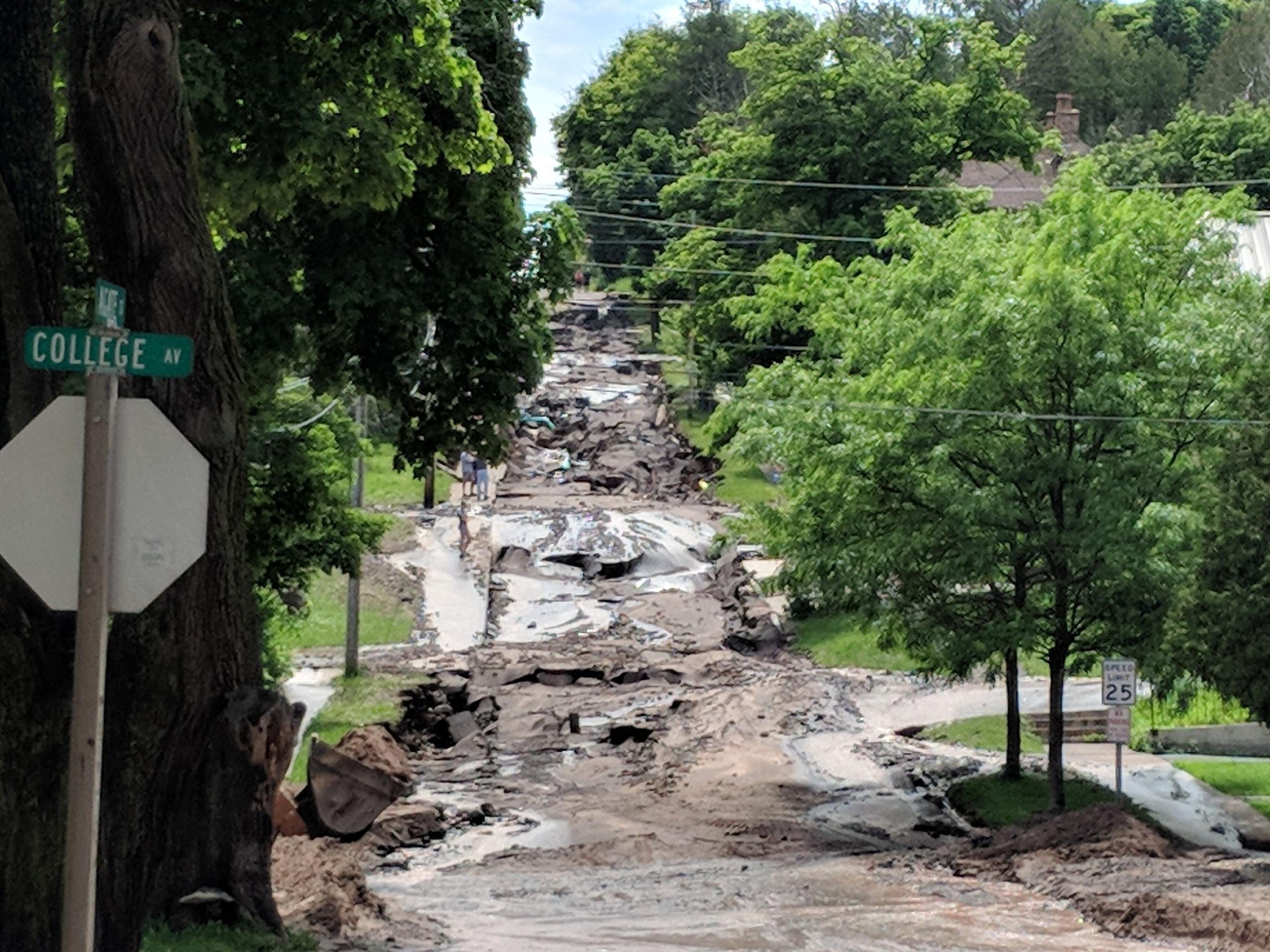 Houghton road destroyed by flash flooding r/Michigan