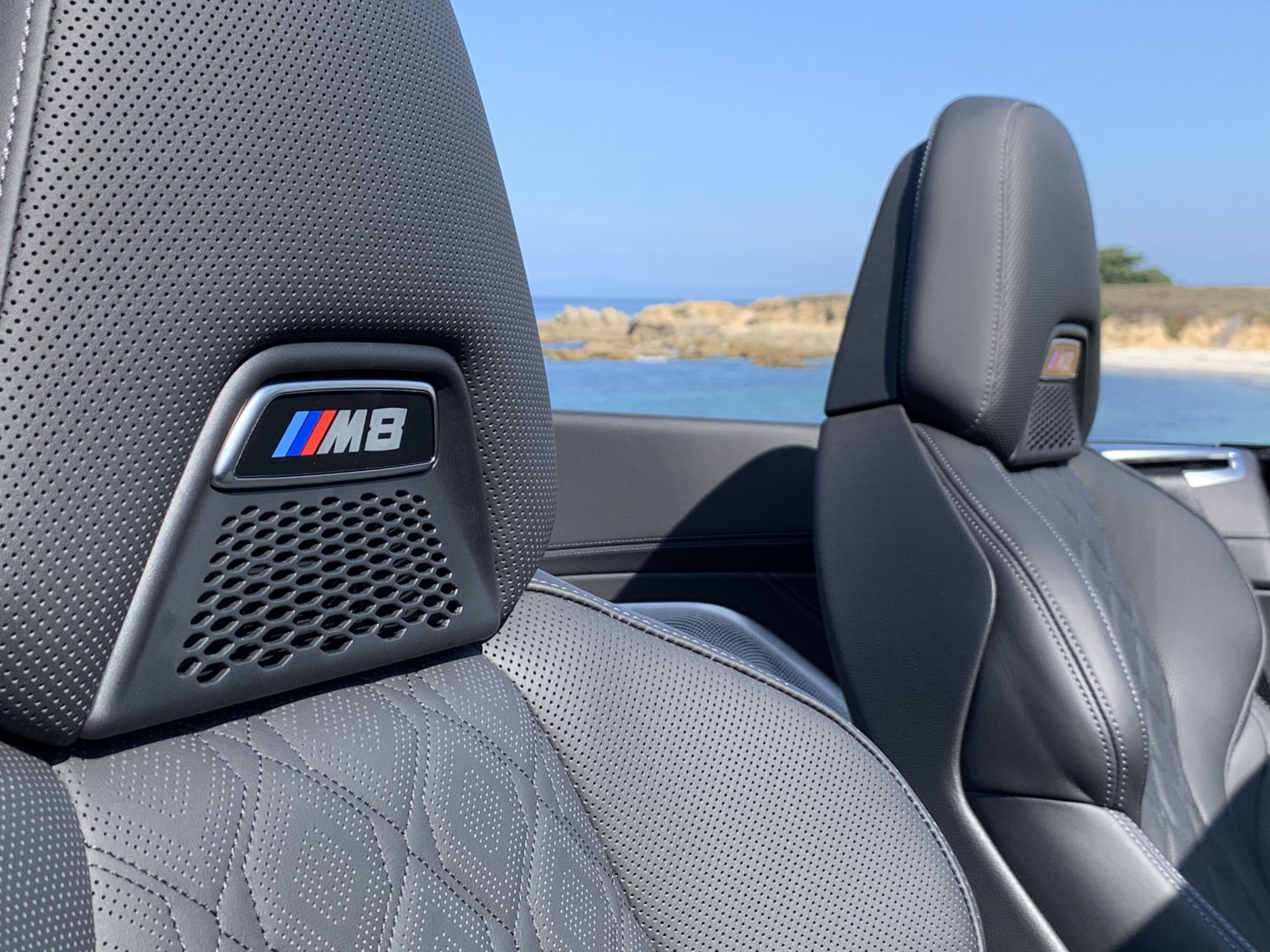 2020 M8 Convertible with completely necessary headrest badging and neck