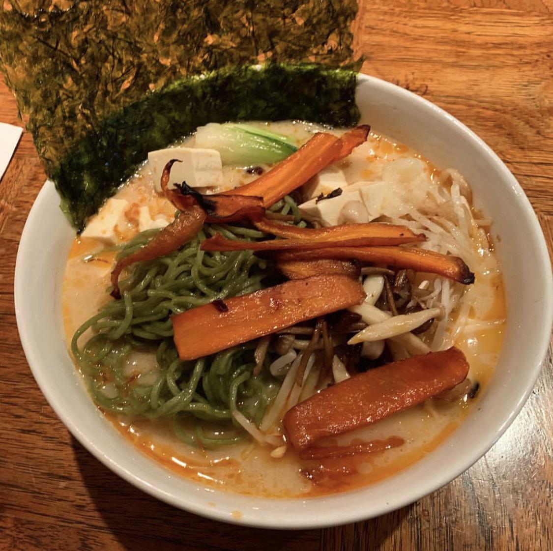 The Spicy Creamy Vegan Ramen With Kale Noodles At Jinya Ramen Is My