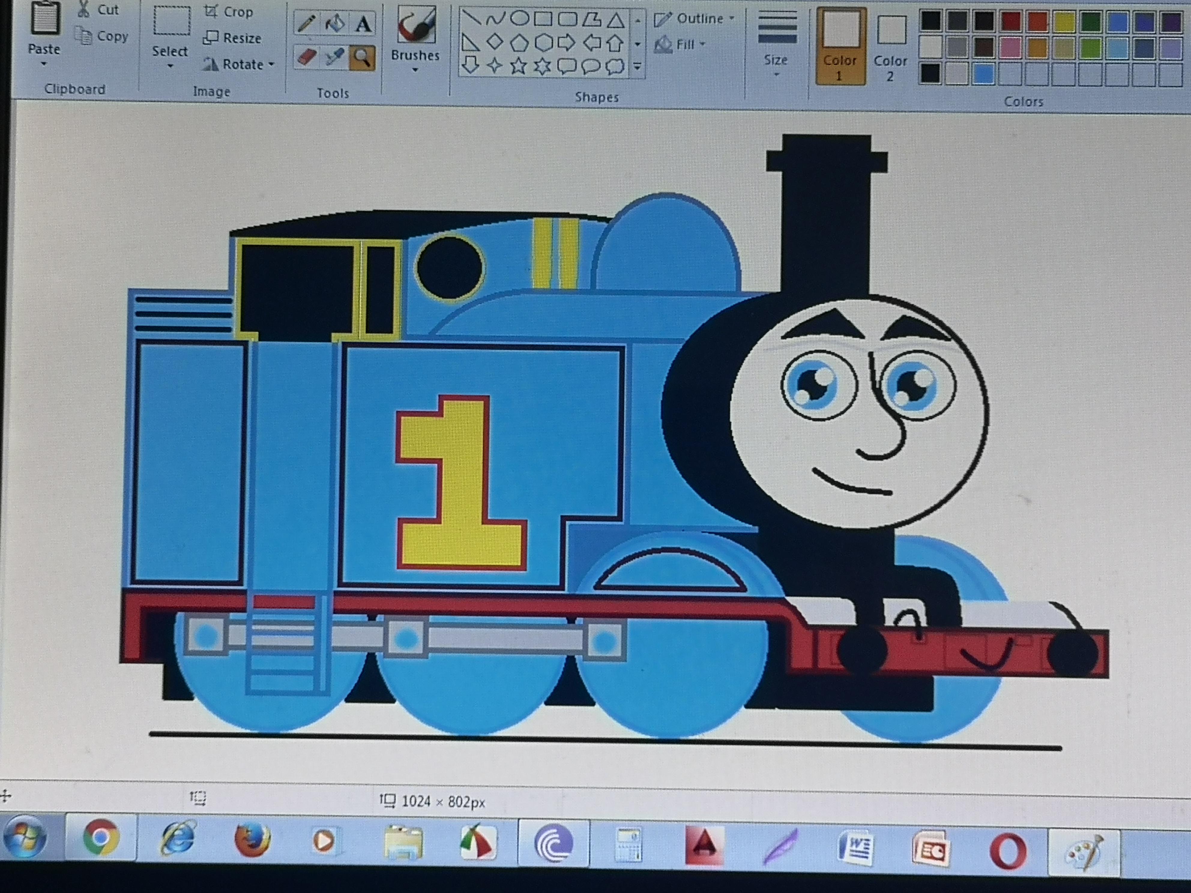 Made Thomas in MS paint what do you guys think? : r/thomasthetankengine