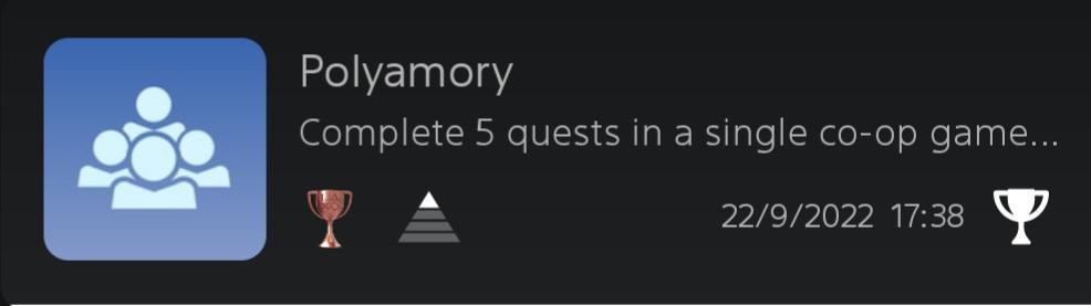 finally got the polyamory trophy just the text collectibles left then