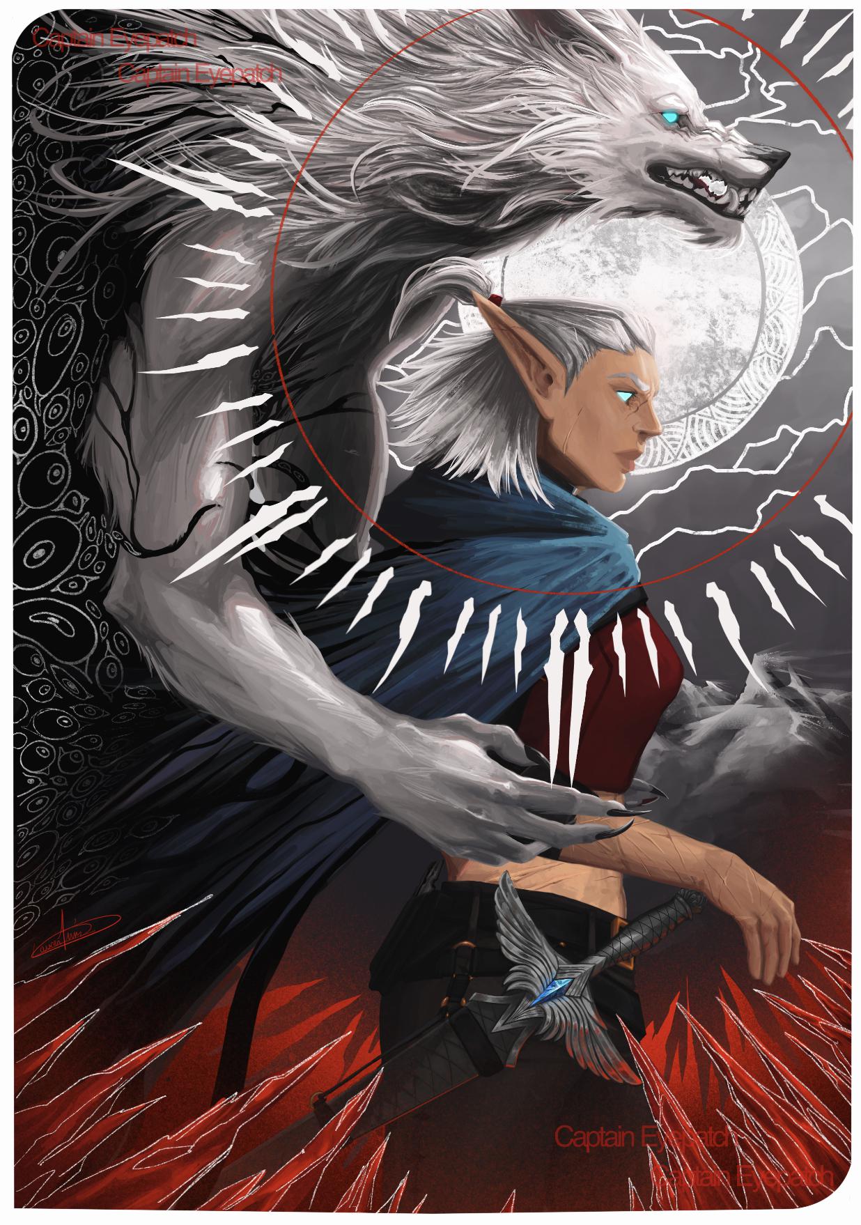 Highelf Blood hunter, artwork by me r/DnDCharacters