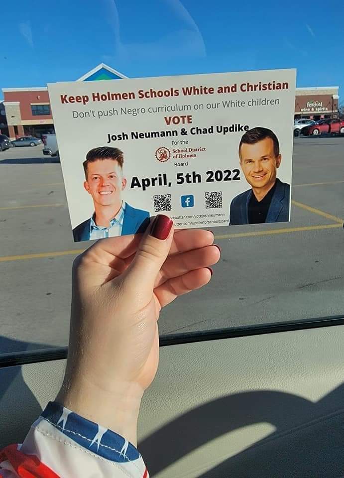 Campaign ad for Holmen (WI) School Board Candidate r/awfuleverything