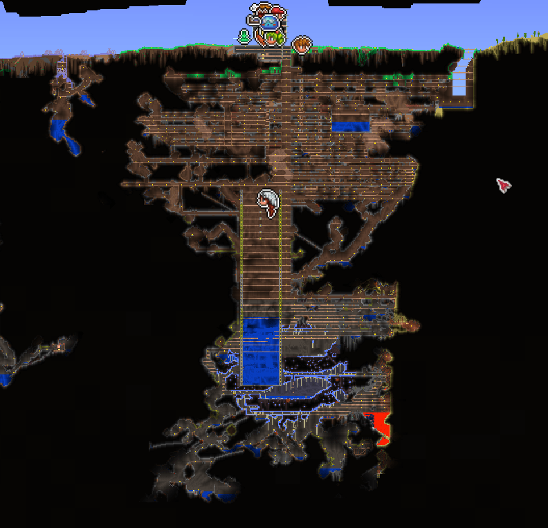 my friend is playing terraria for the first time.... this is how he