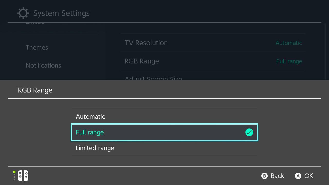 Be sure to change this setting to full range in the TV Output section