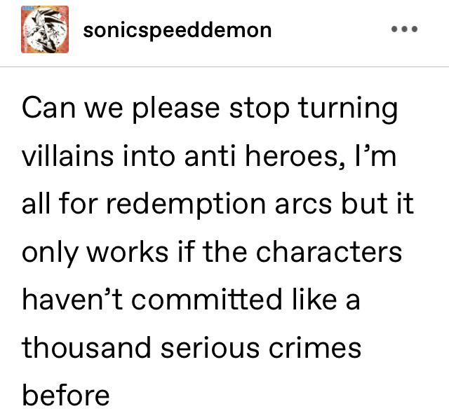 Let villains stay villains r/tumblr