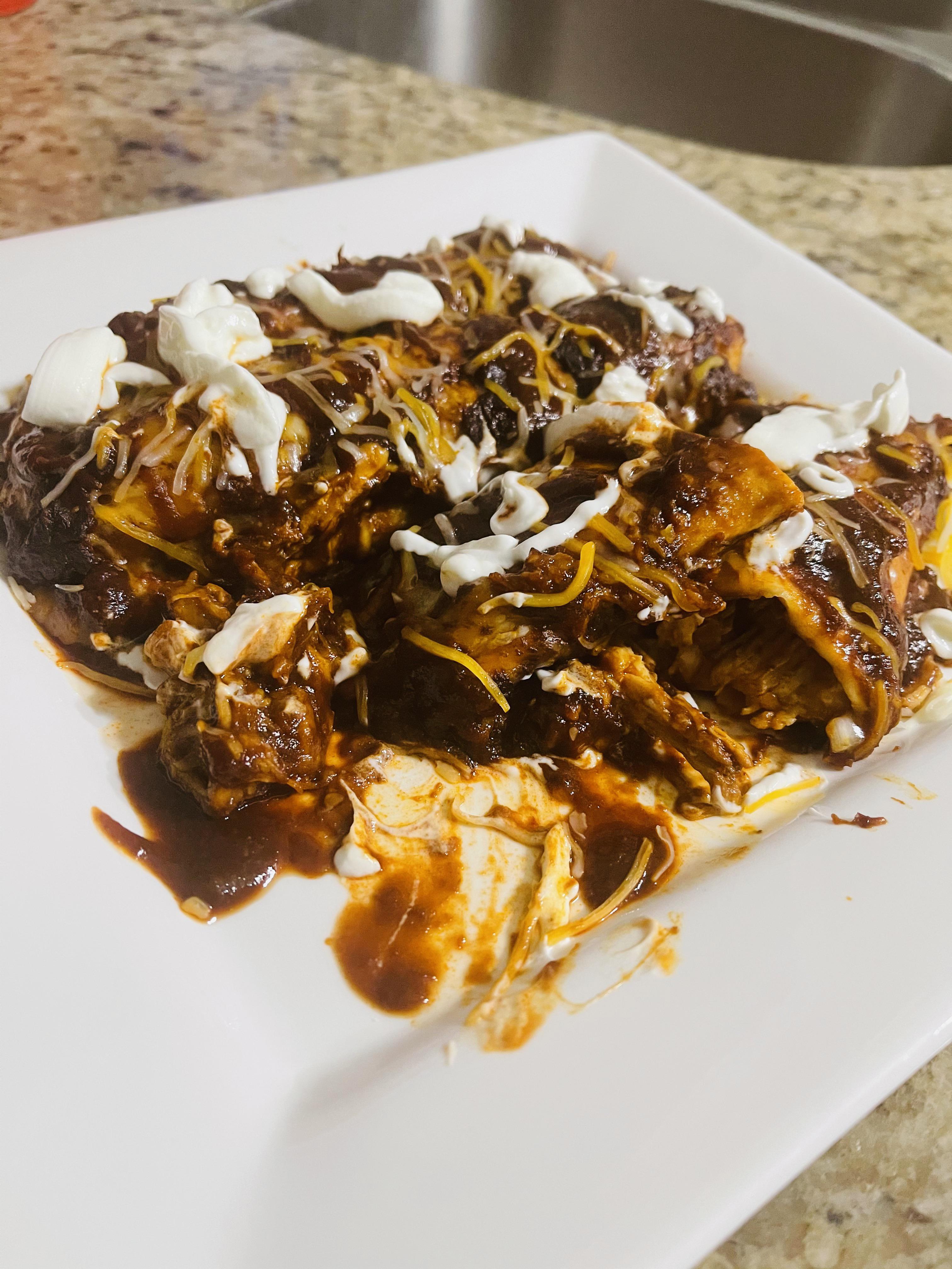 [Homemade] Enchiladas with different chili’s for a darker sauce. r