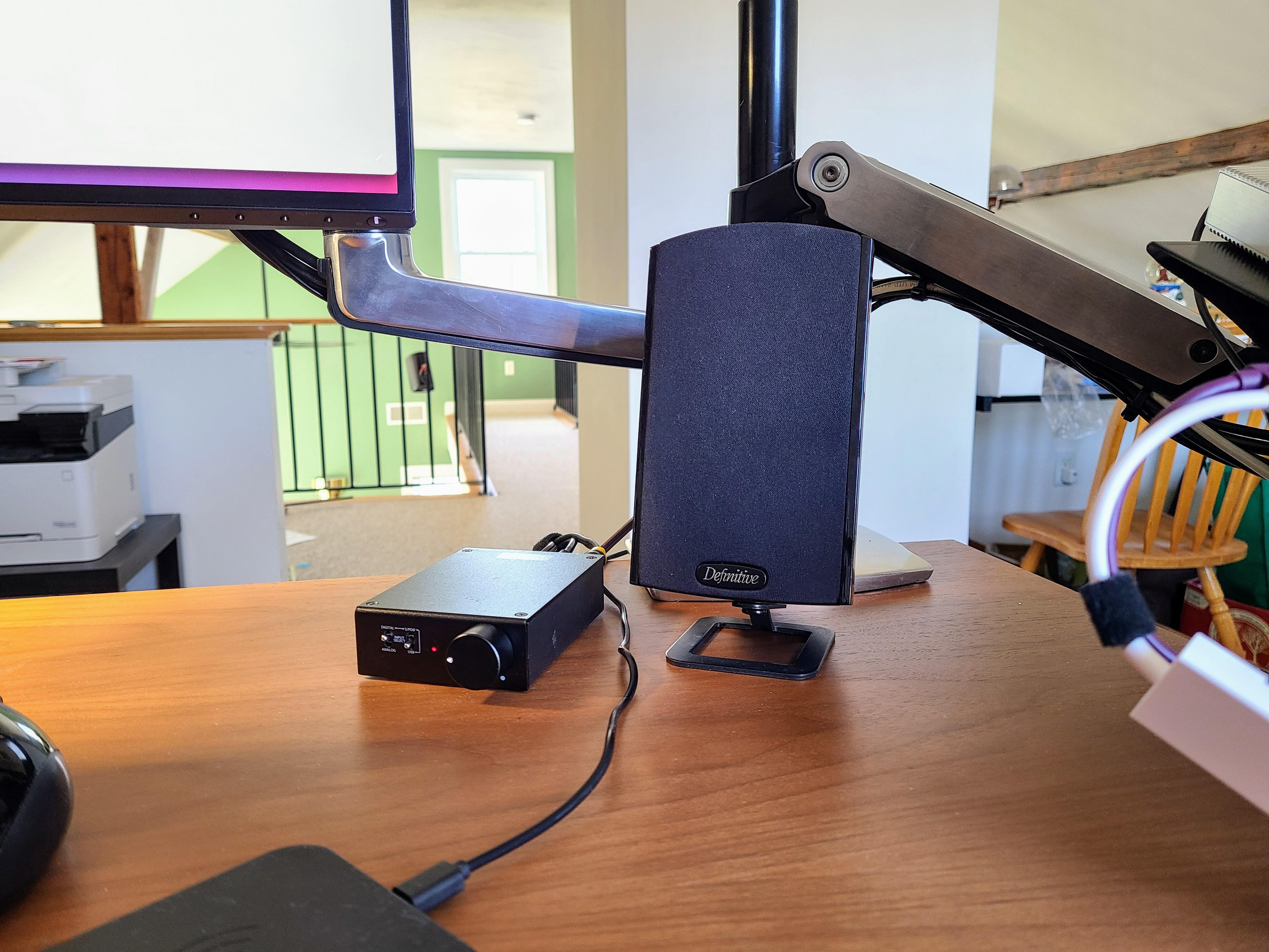 Thrilled to repurpose old home theater gear for desk speakers. Micca