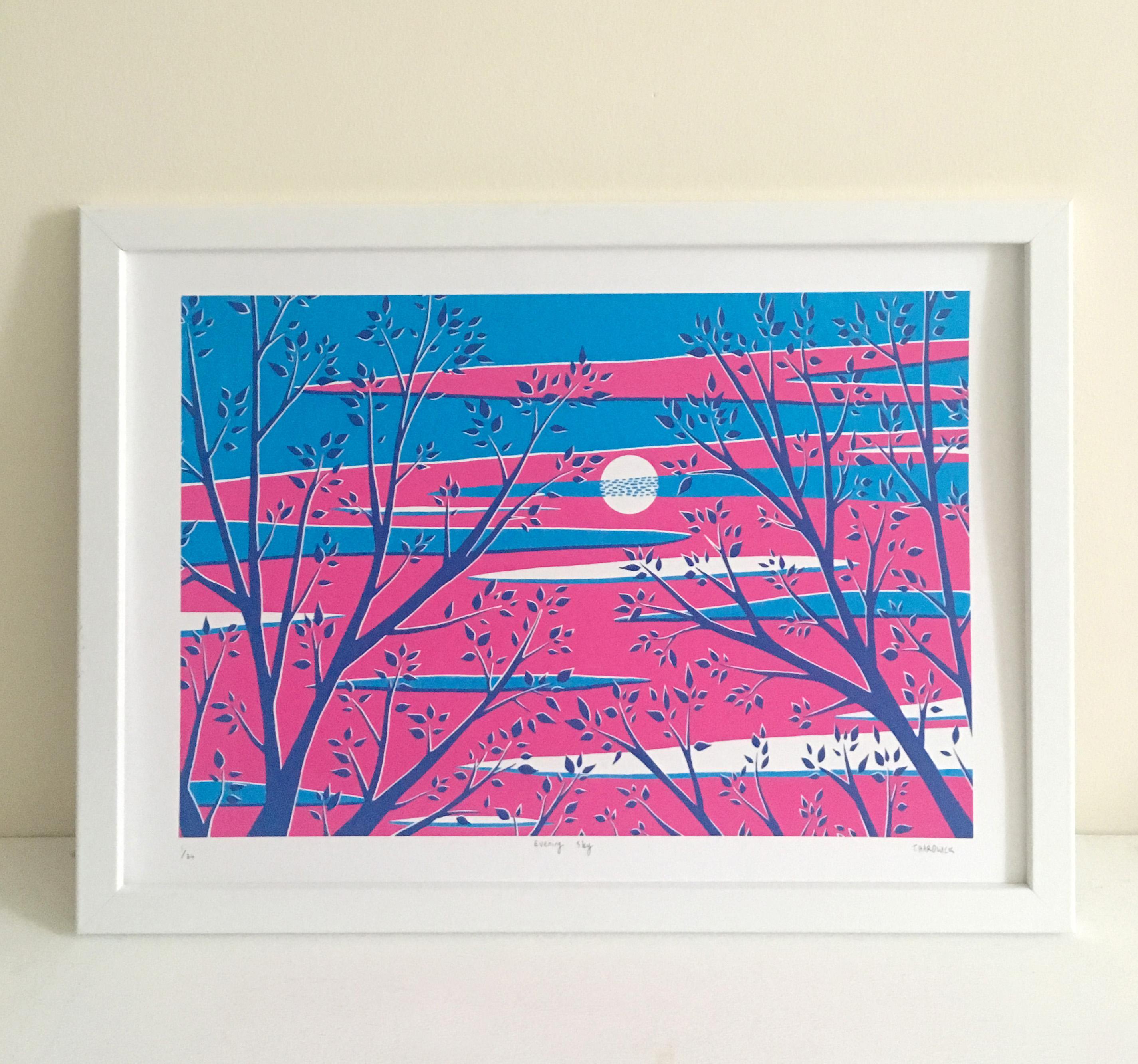 Evening Sky screen print printmaking