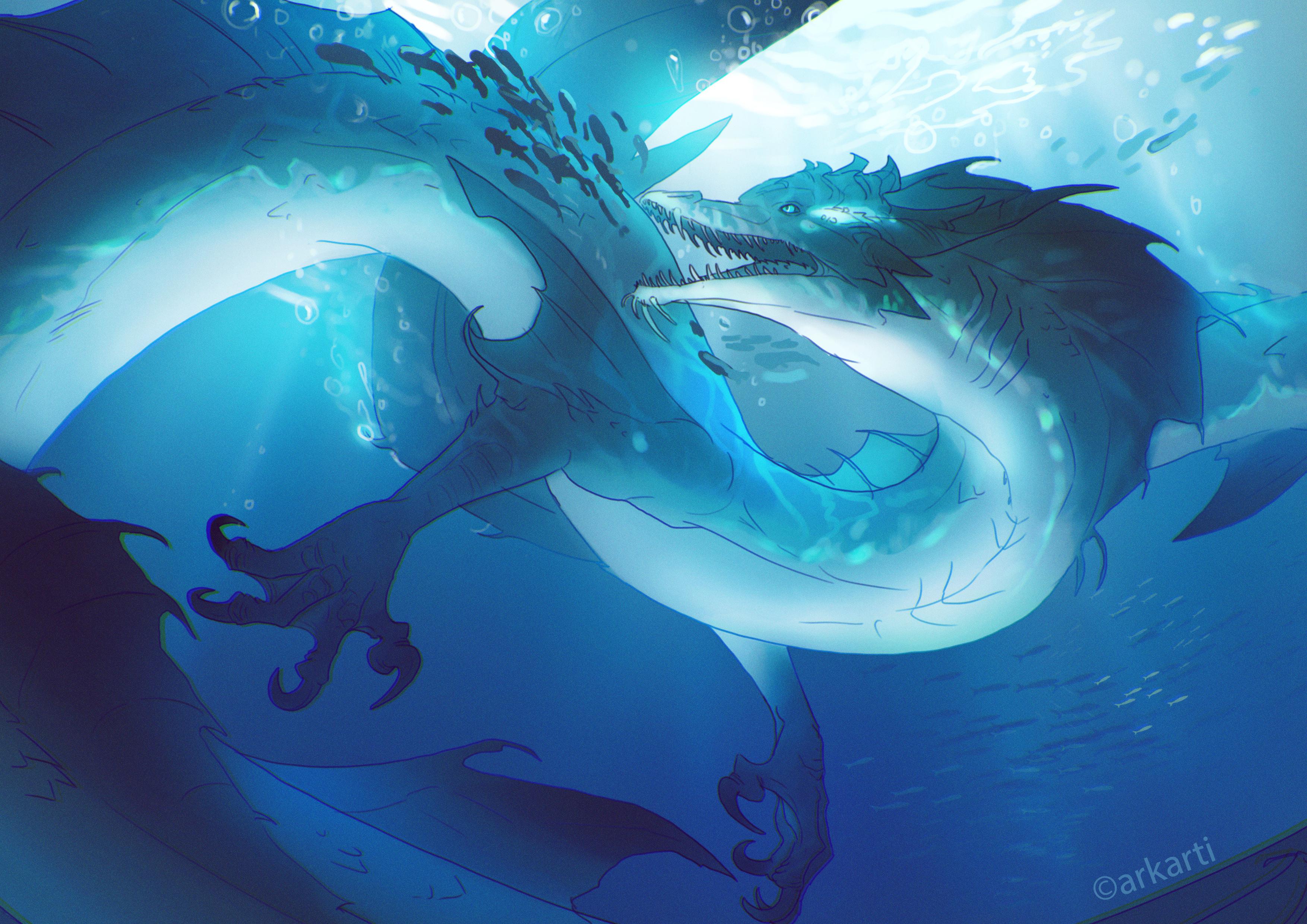underwater dragon by me r/ImaginaryDragons