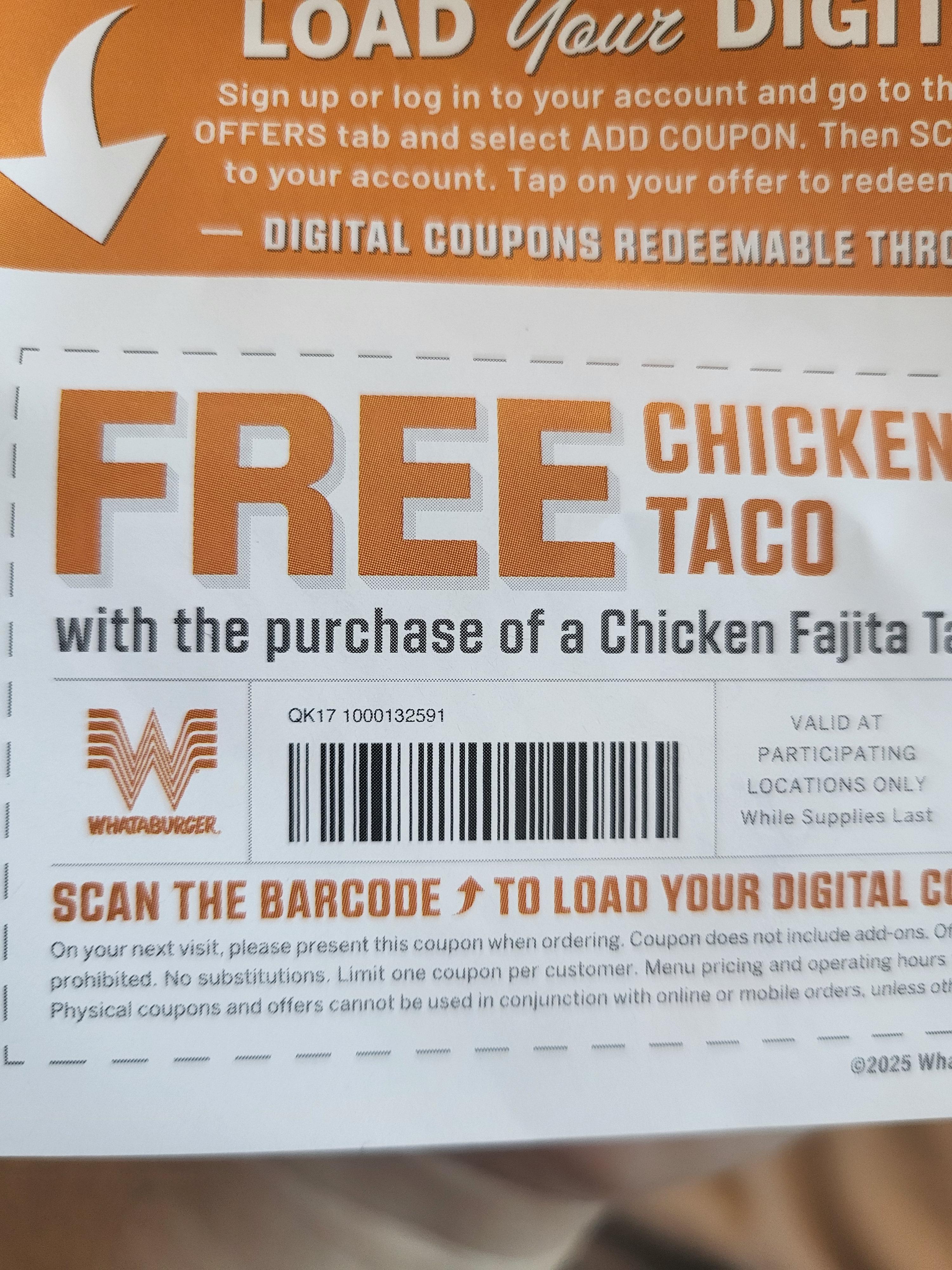 Coupons r/Whataburger