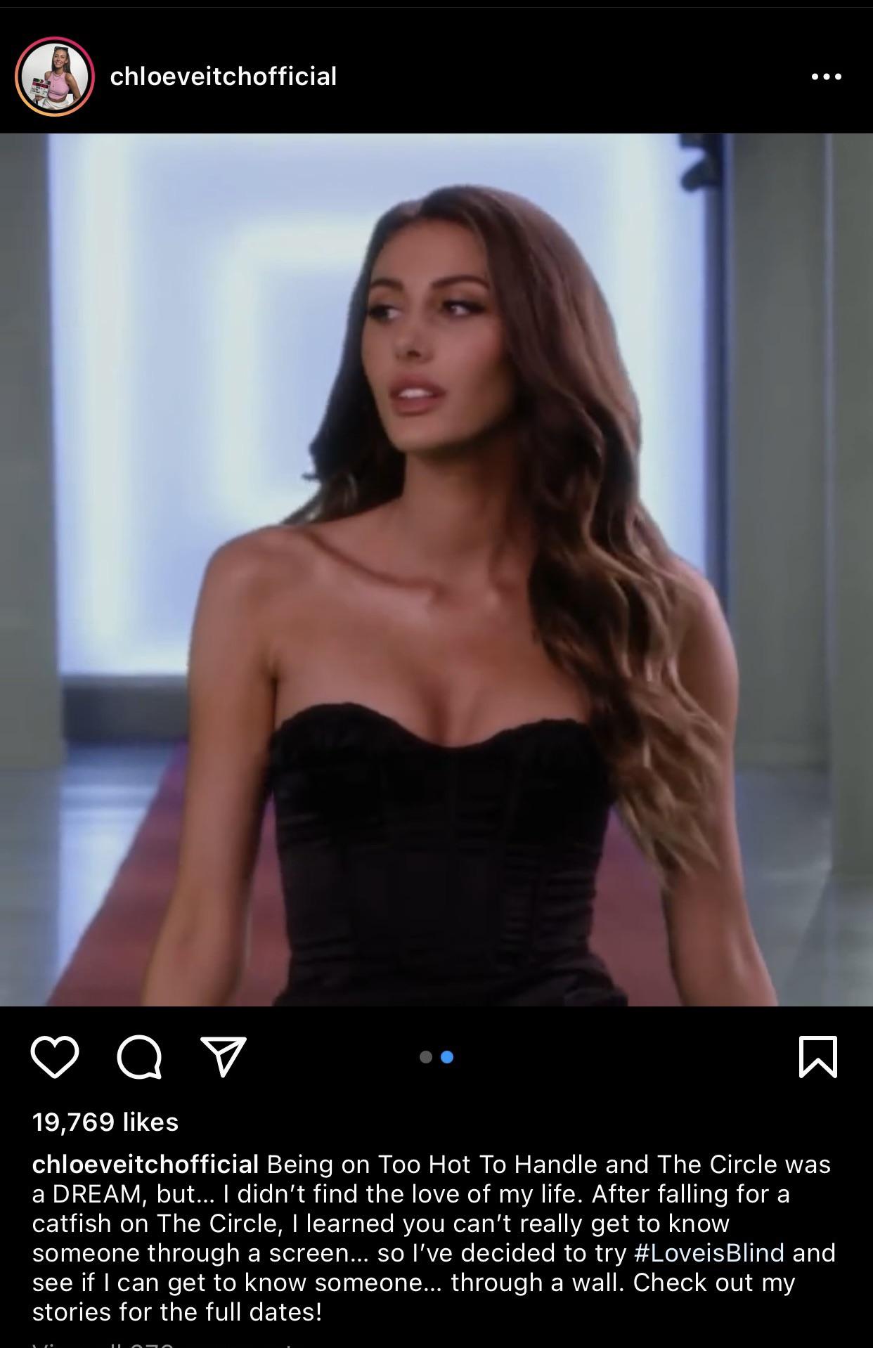 Chloe (from the Circle and too hot to handle) will be on Love is Blind