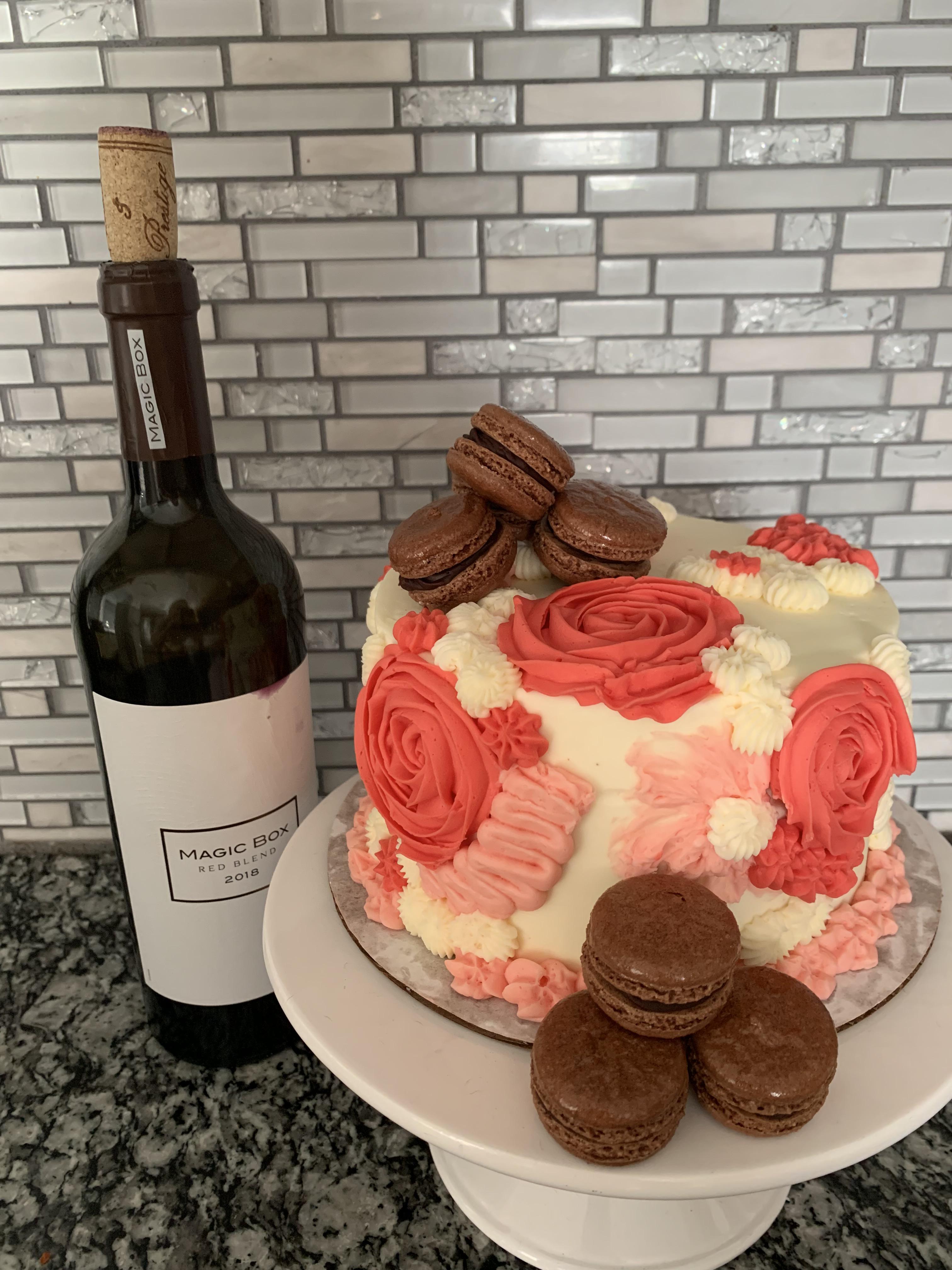 I finally made an Italian meringue buttercream! Red wine chocolate cake