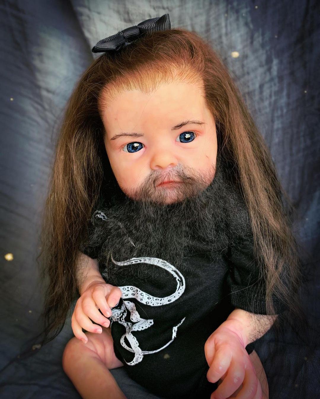 Reborn baby girl (Tink kit) with a beard r/RebornDollCringe