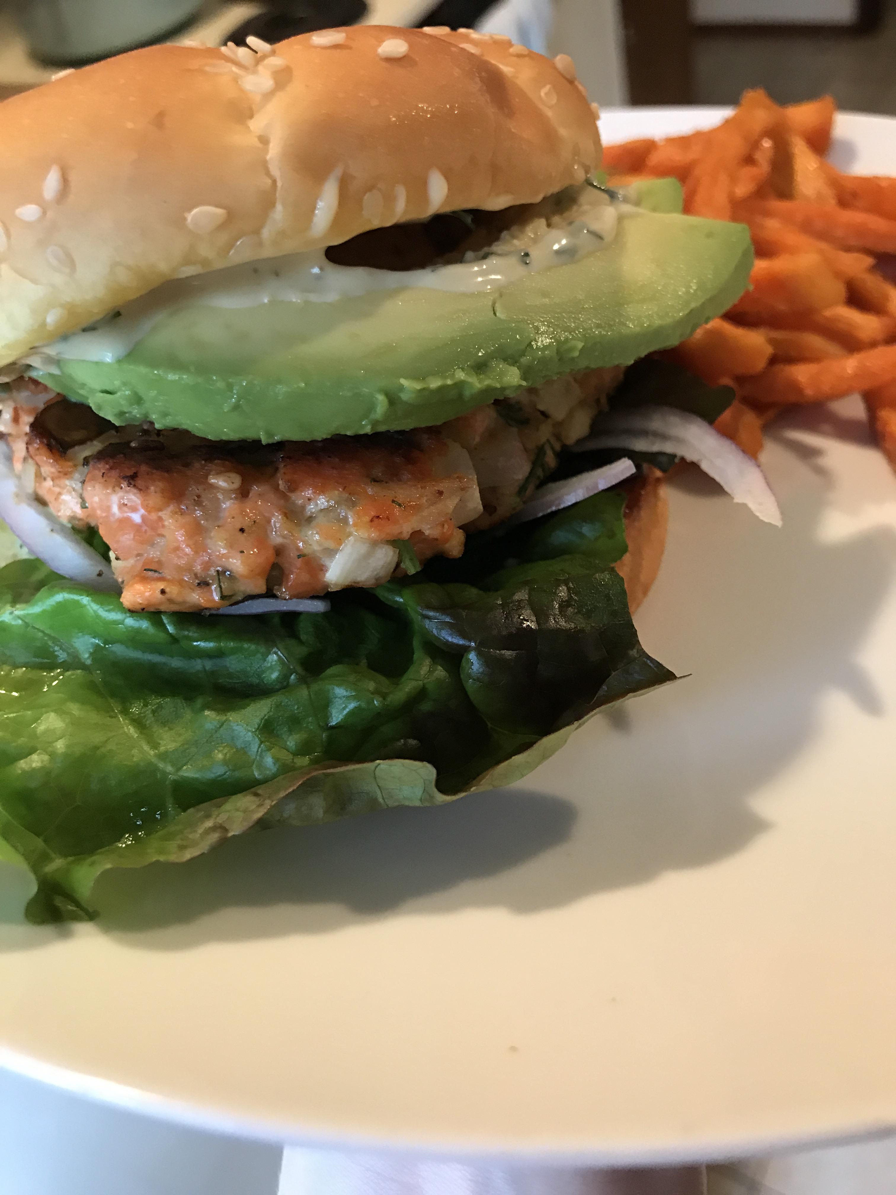 Salmon burgers with dill honey mustard tonight! r/seriouseats