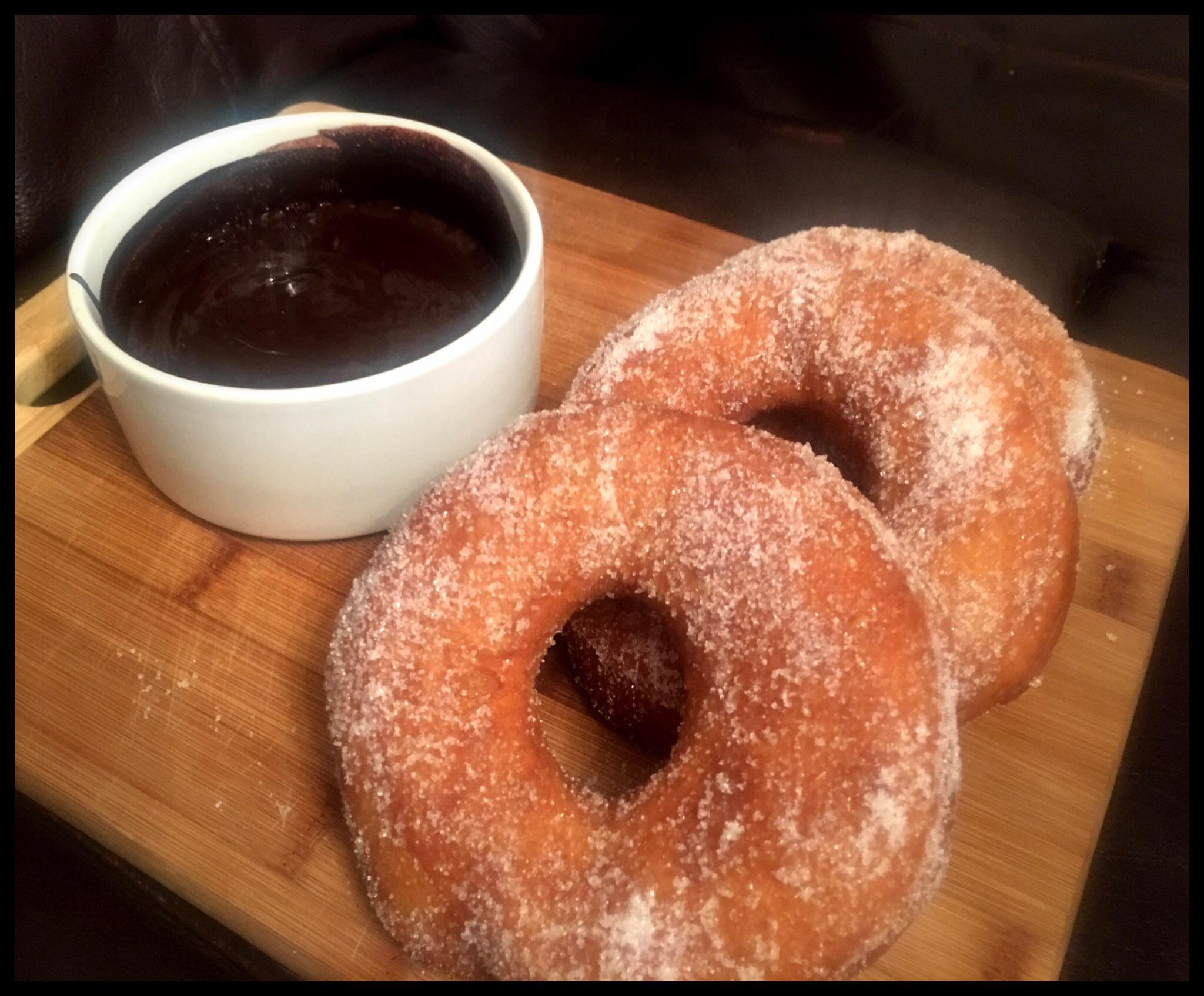 [homemade] Ring Donuts, Dark Chocolate Sauce r/food