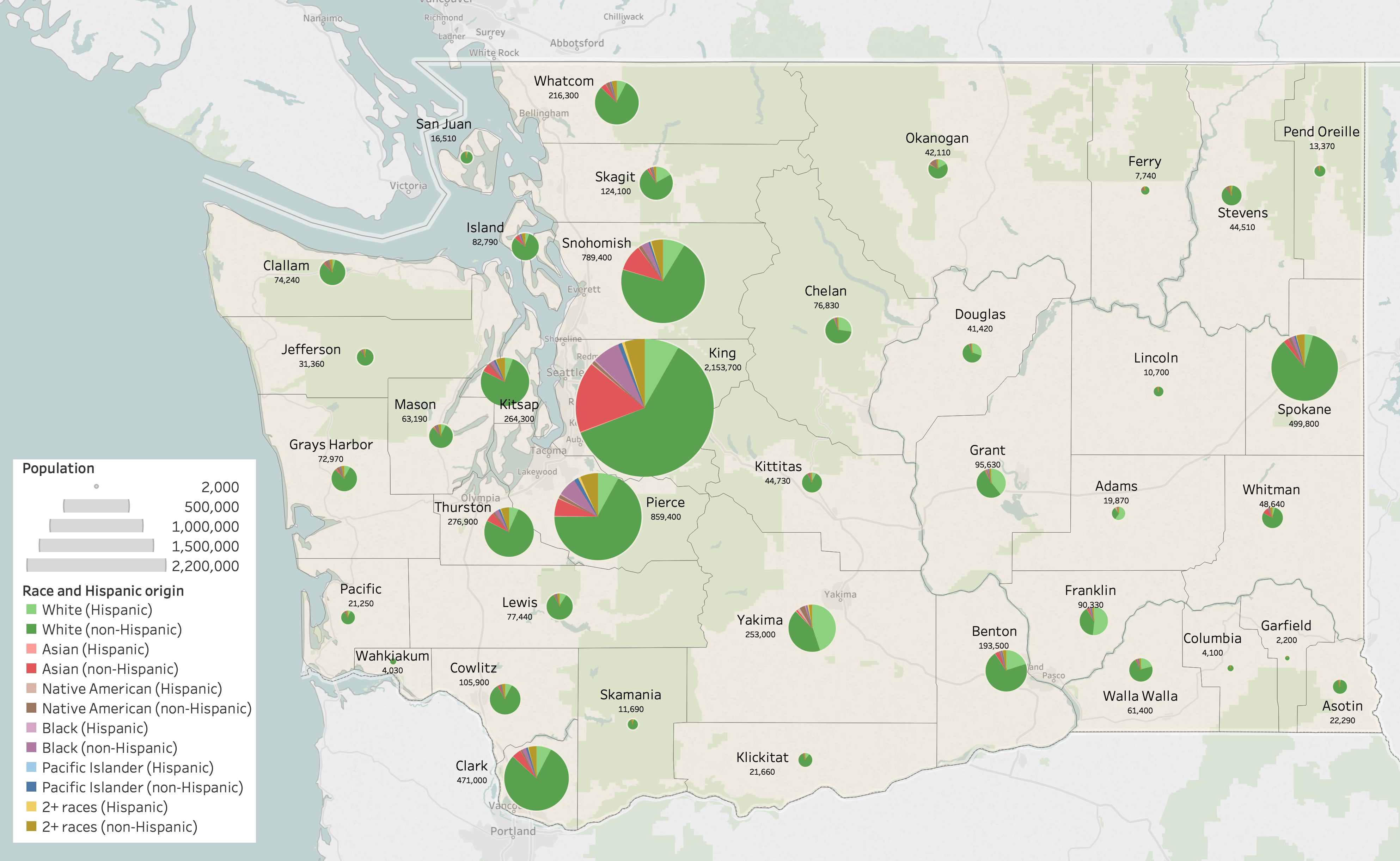 Race and Hispanicity in Washington State by County r/MapPorn