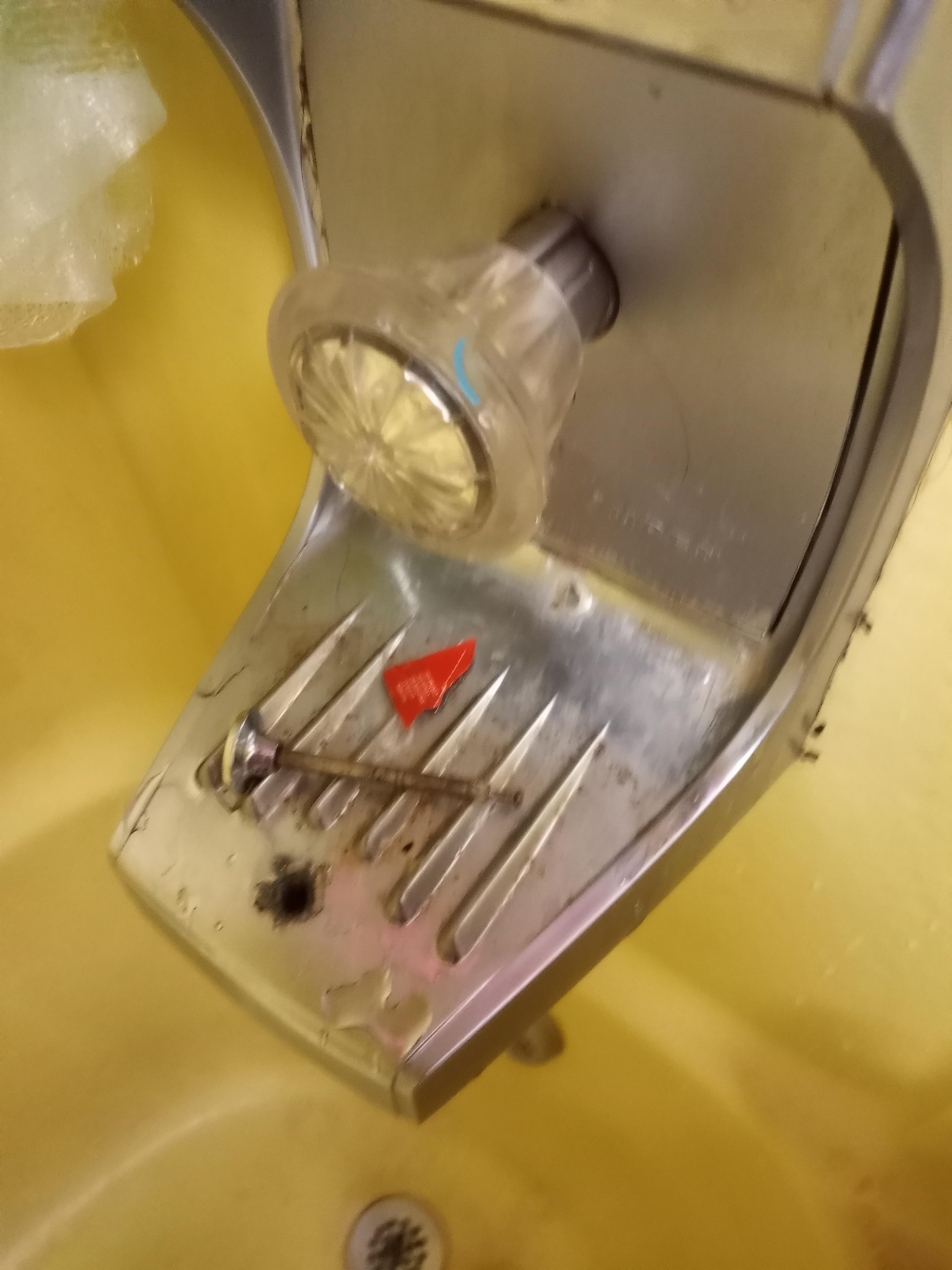 The pin that changes the water to the shower head fell out of our