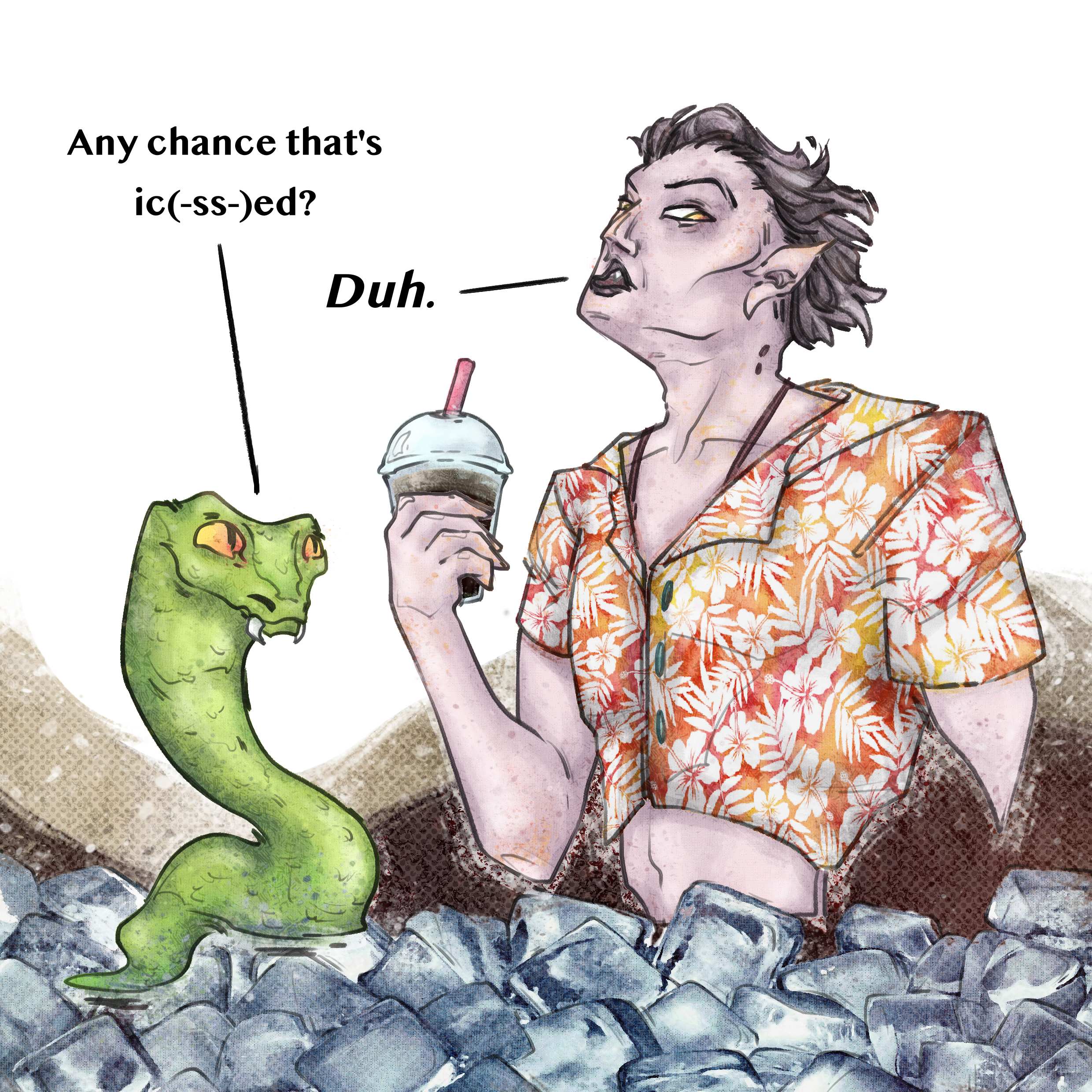 Summer Vampire & Snake Considering Iced Coffee : r/snakes