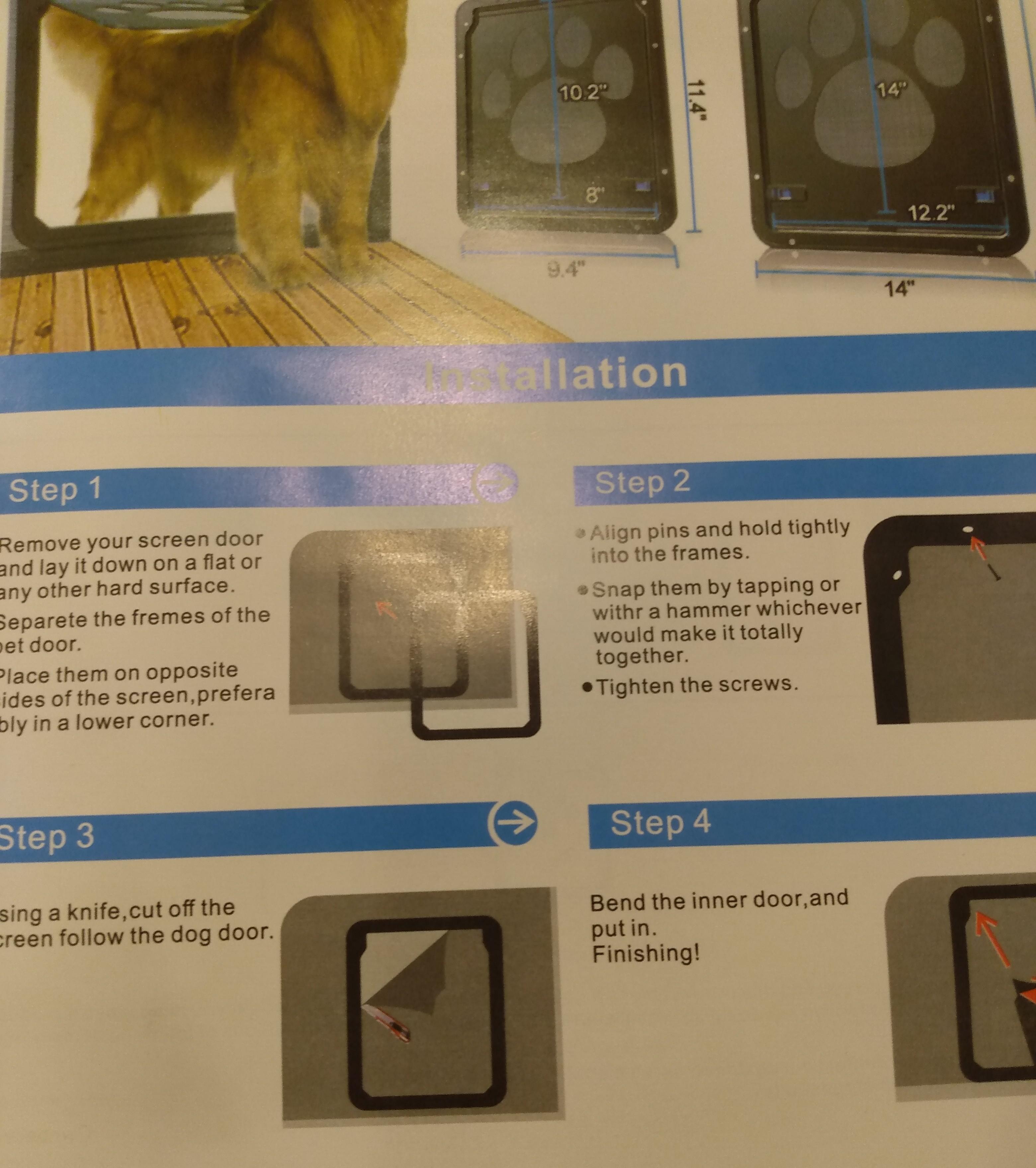 Instructions to install a dog door r/engrish