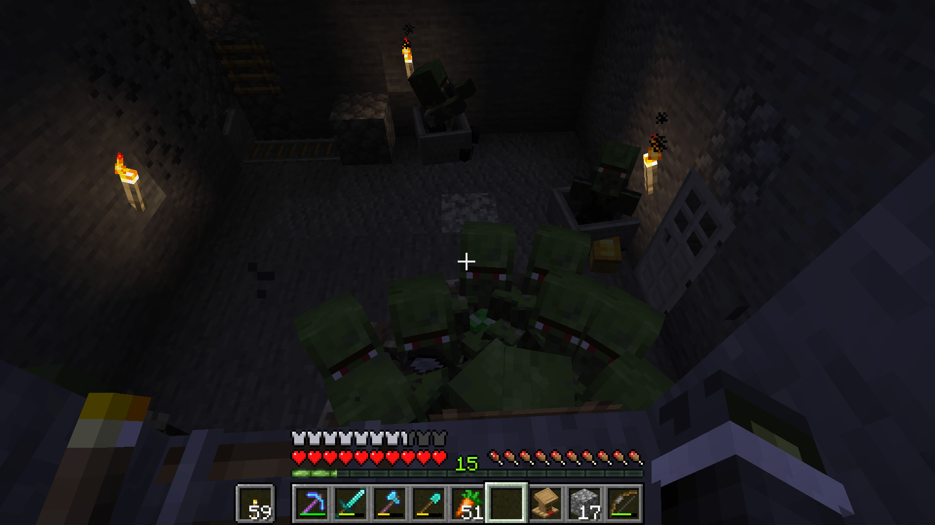 The 1.14 lighting glitch caused a zombie to spawn in my villager