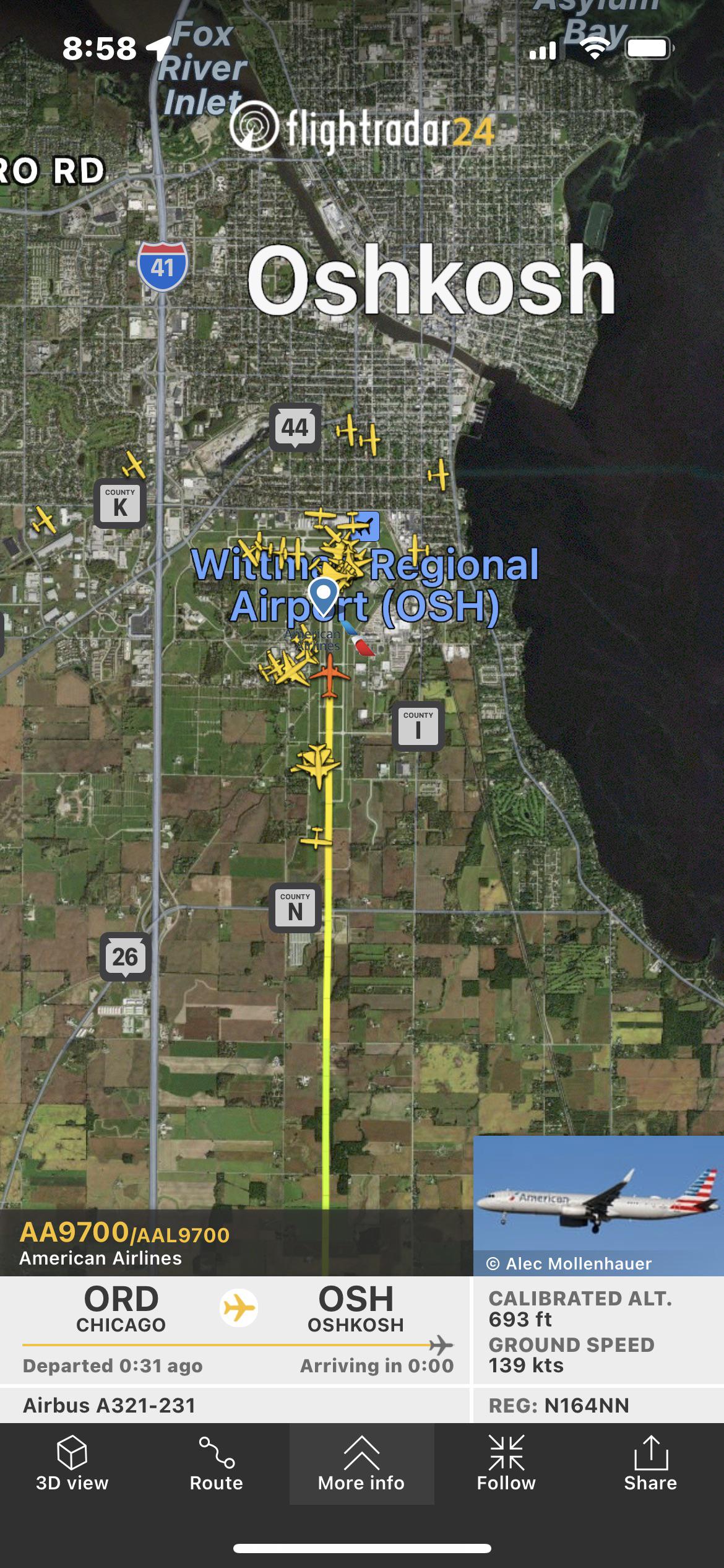 Is this American lost or is Oshkosh a “normal” airport for bigger planes to fly into, it just so