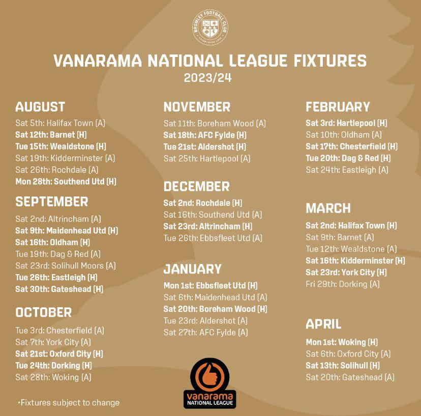 Bromley FC 2023/24 National League fixtures confirmed The Ravens will head to Halifax Town on