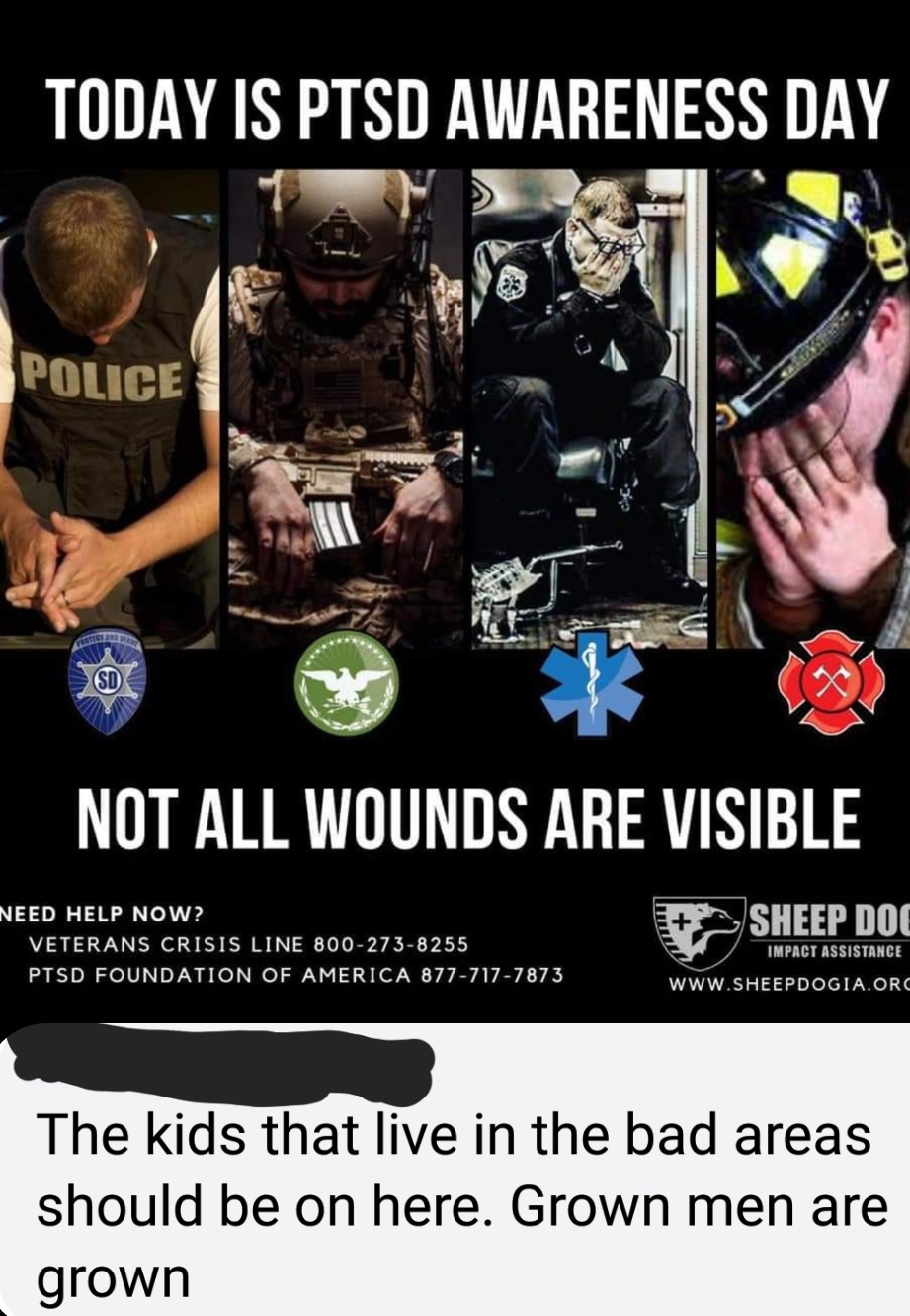 Testosterone = tough and no PTSD r/MensRights