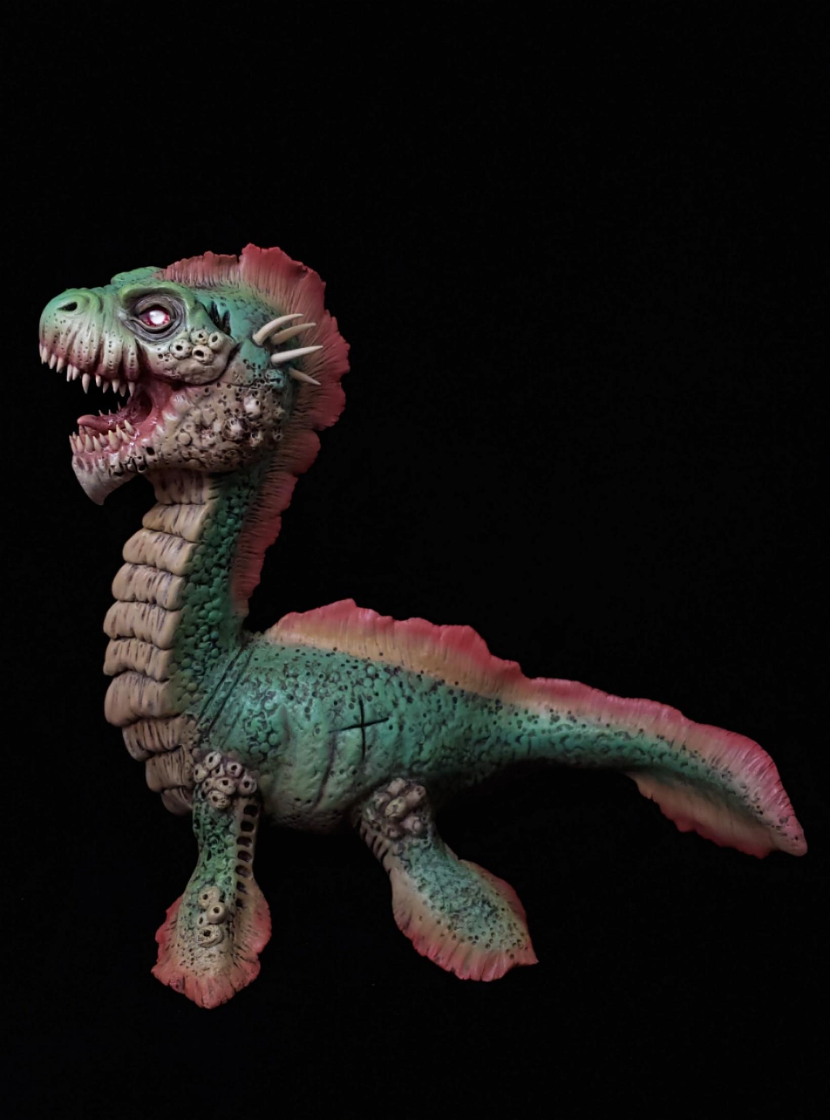Triton Sea Monster hand sculpted from polymer clay and painted in