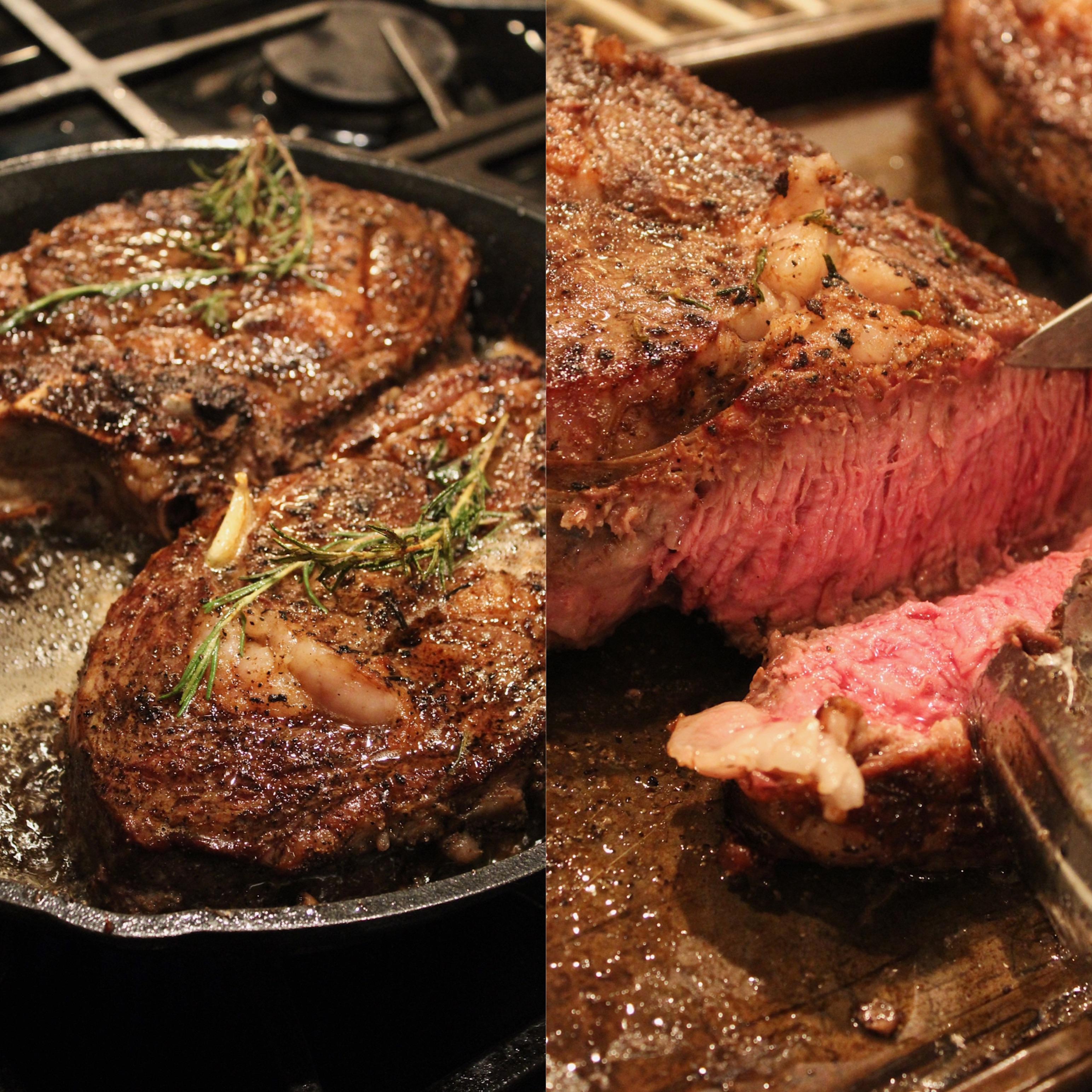 Made bonein Ribeye steaks for the family tonight. r/steak