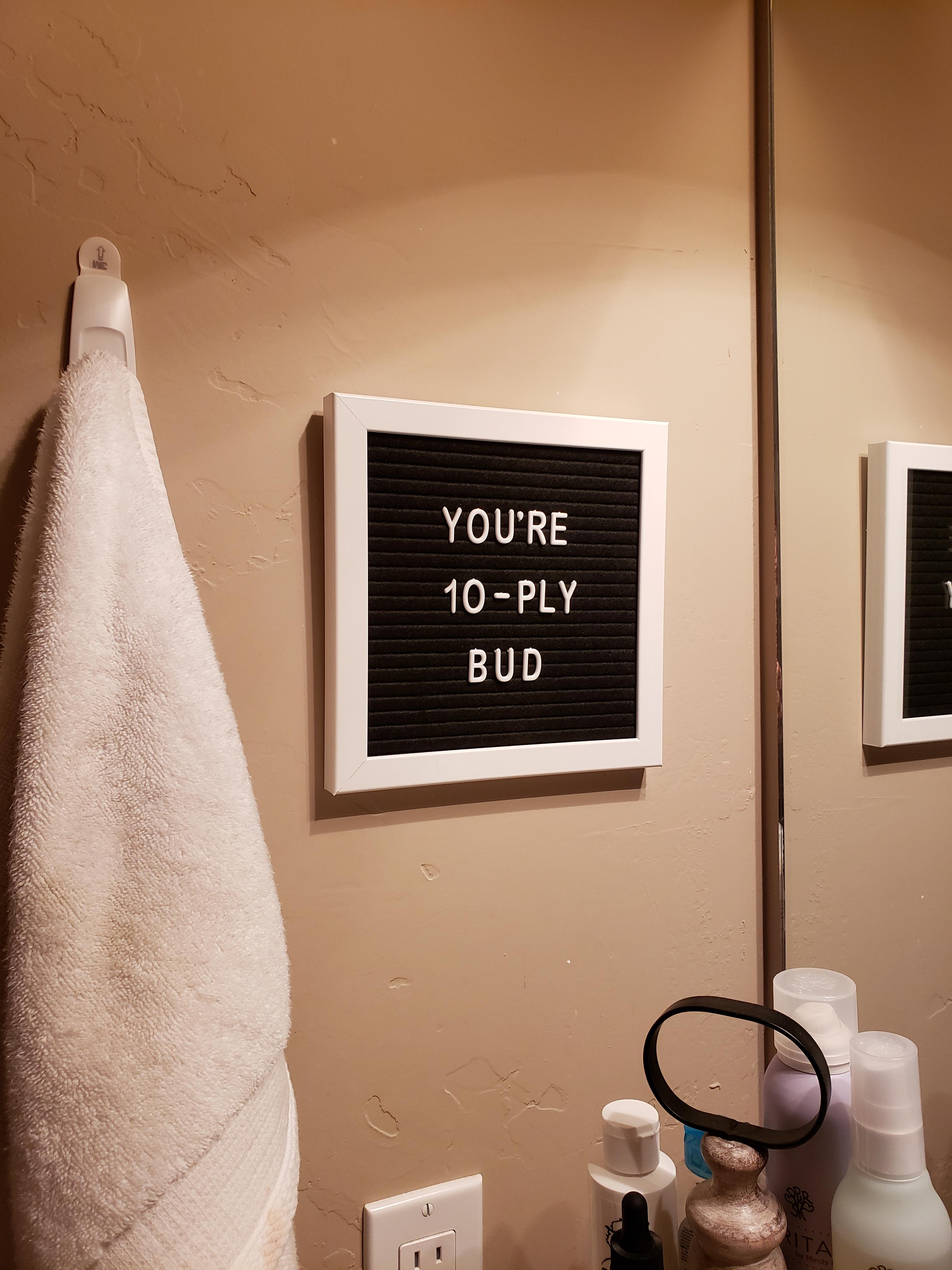 My wife's new bathroom sign Letterkenny