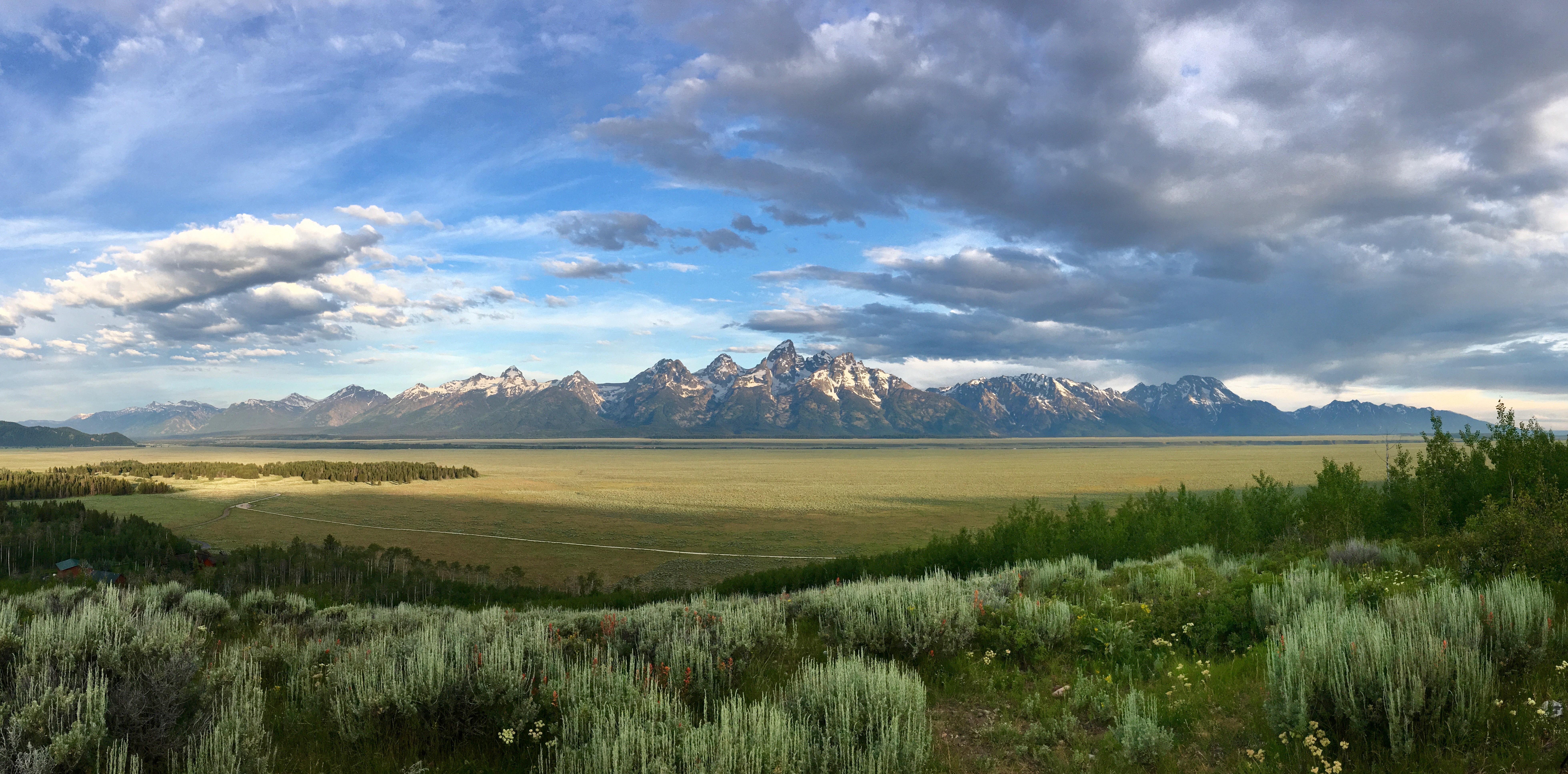 Campsite with a view while hiking in Grand Teton National Park, WY