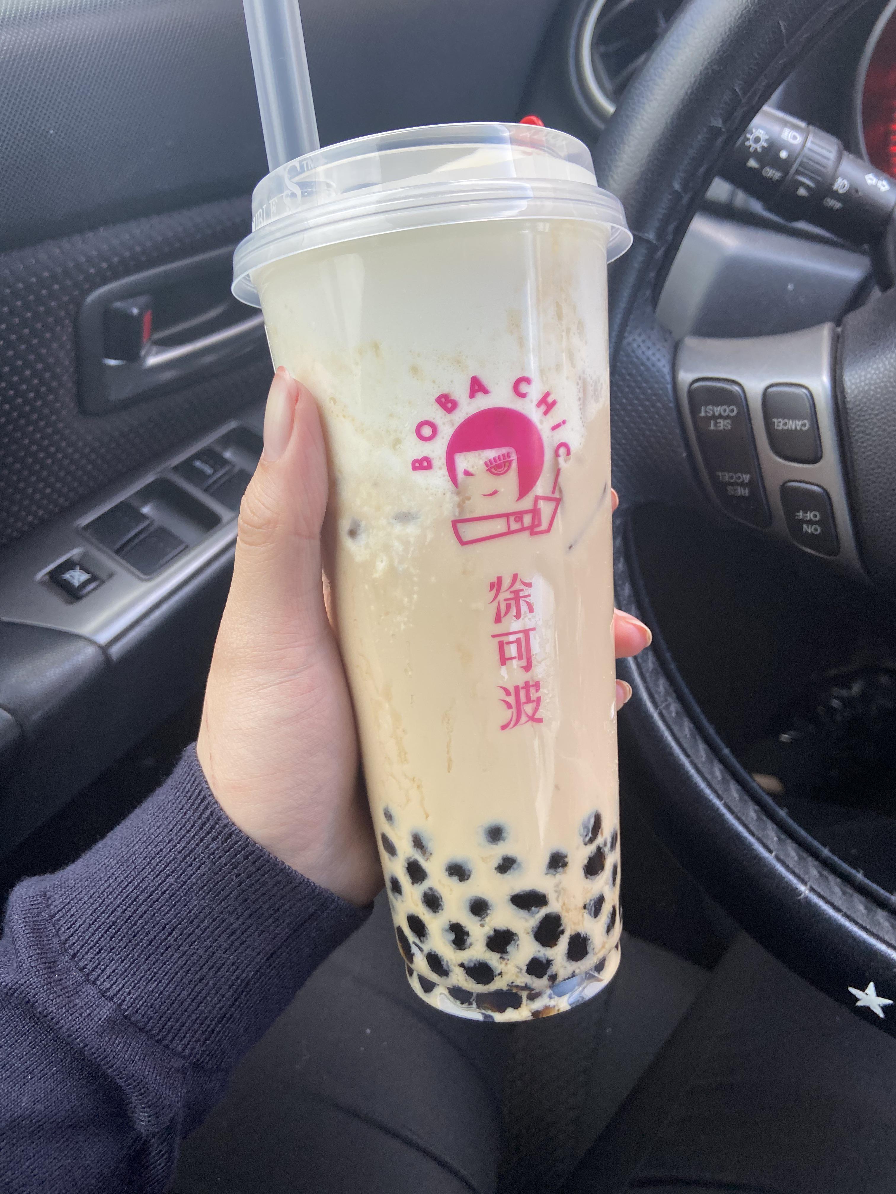 Sea salt cheese foam with black milk tea from Boba Chic in Denver 😋 r