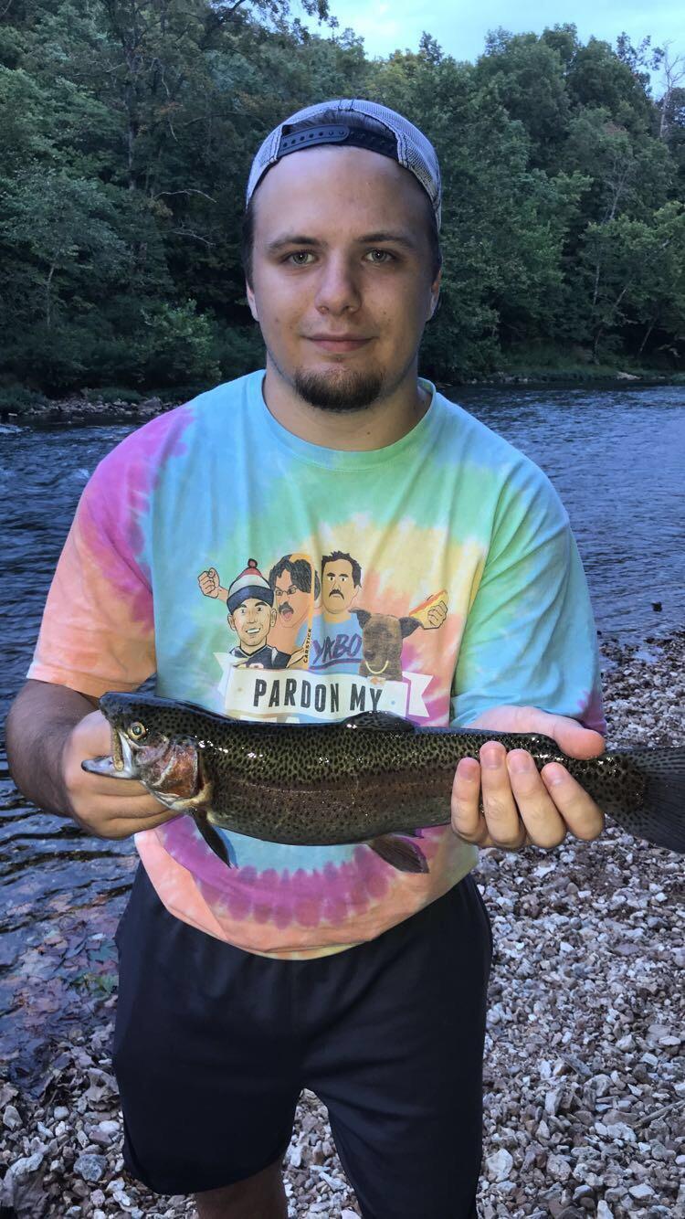 Beautiful Rainbow Trout I caught tonight in Springs, MO on the