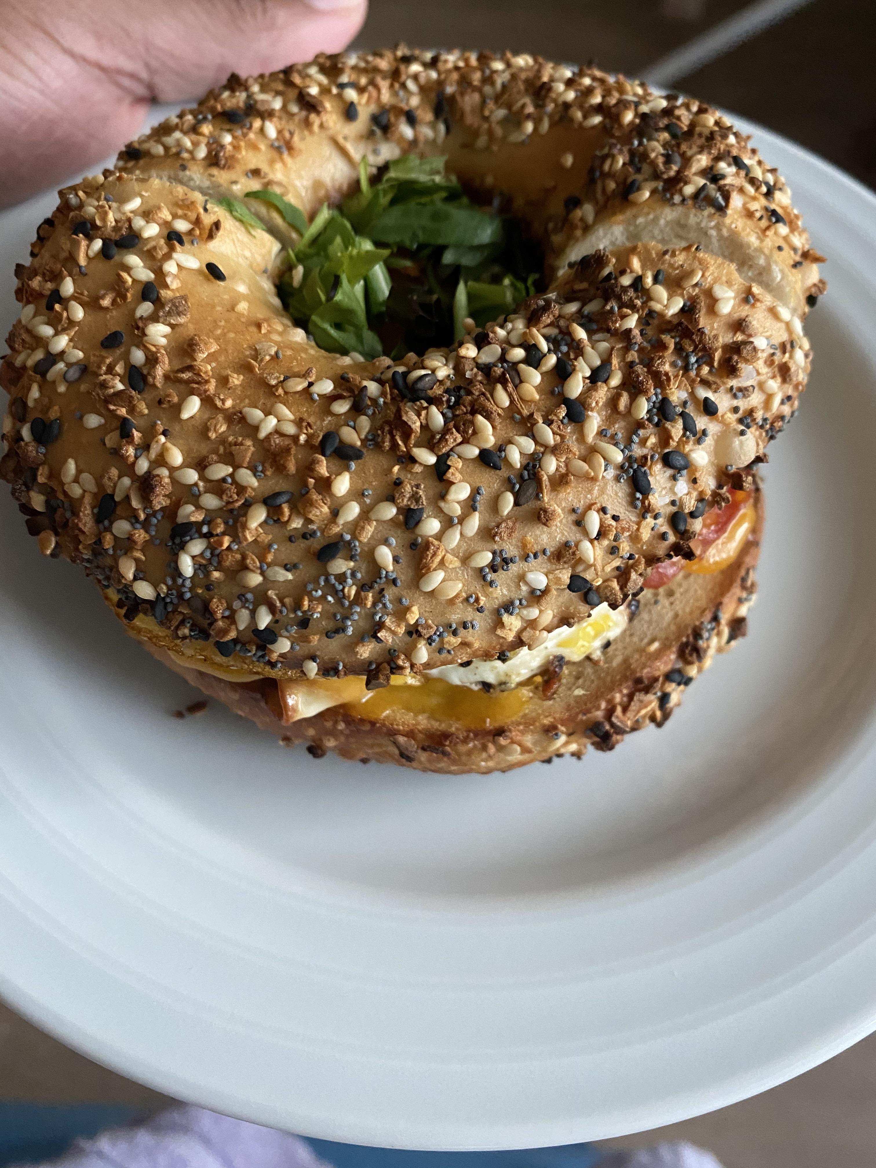 [homemade] Everything bagel breakfast sandwich r/food
