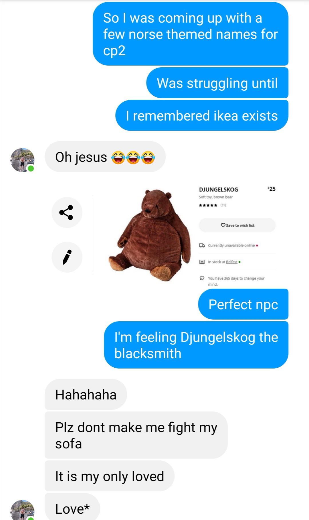 När någon använder Ikea för att hitta bra namn för sina norska