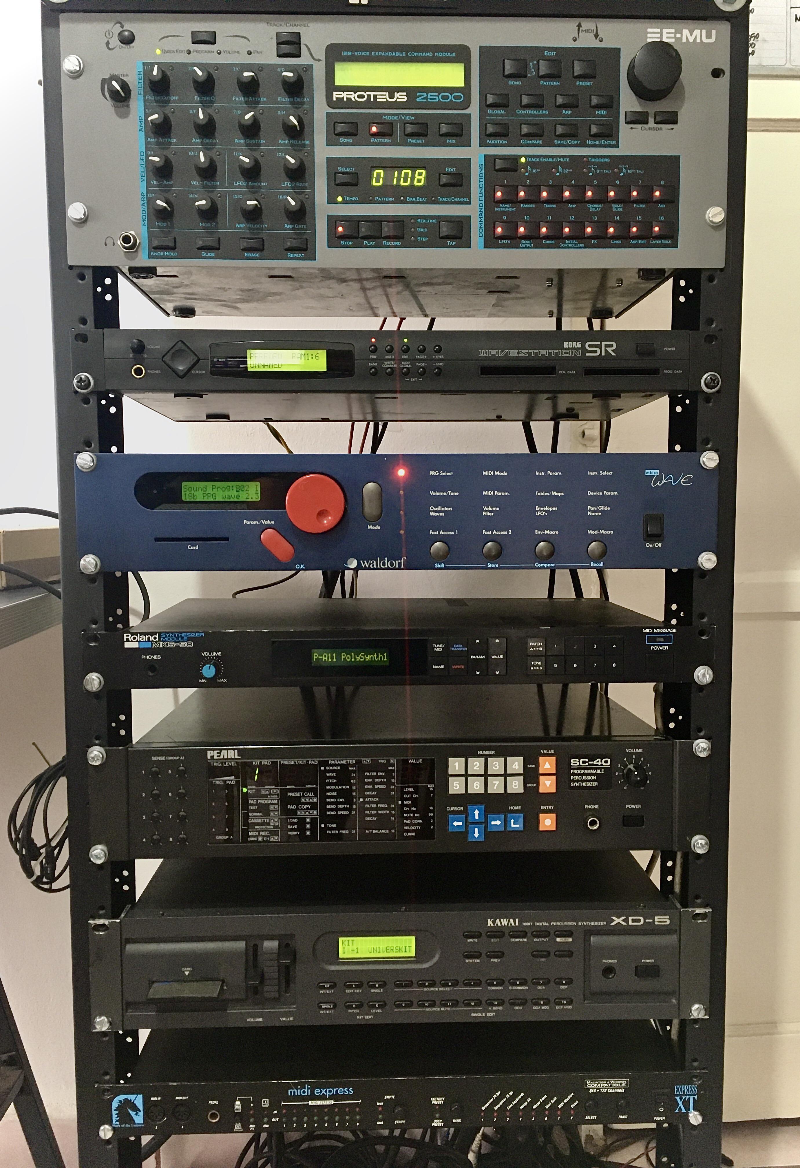 My “Synths that I got for cheap because they were old” rack. r