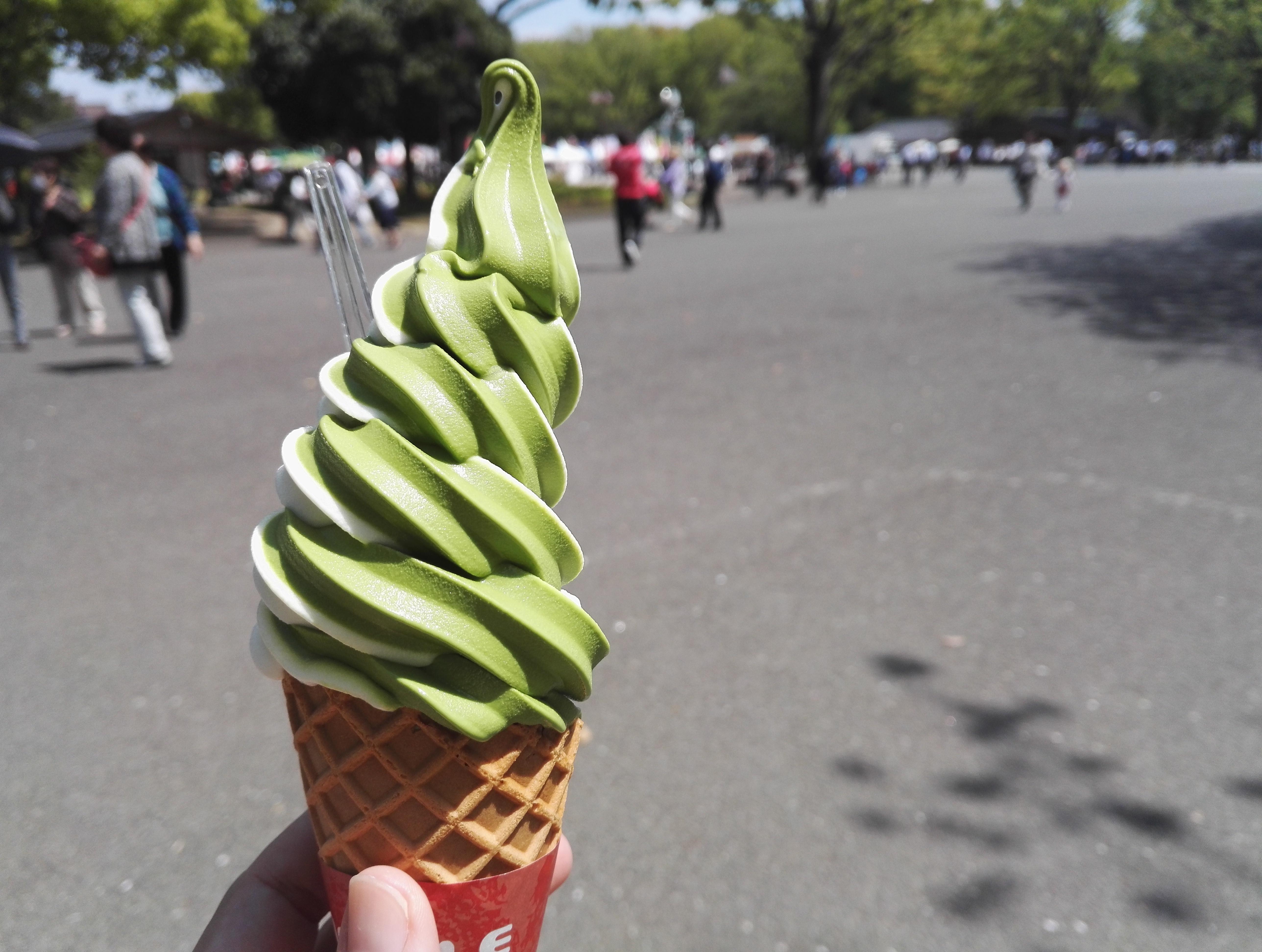 Yum! Matcha Soft Serve Ice Cream at Ueno Park, Tokyo r/japanpics