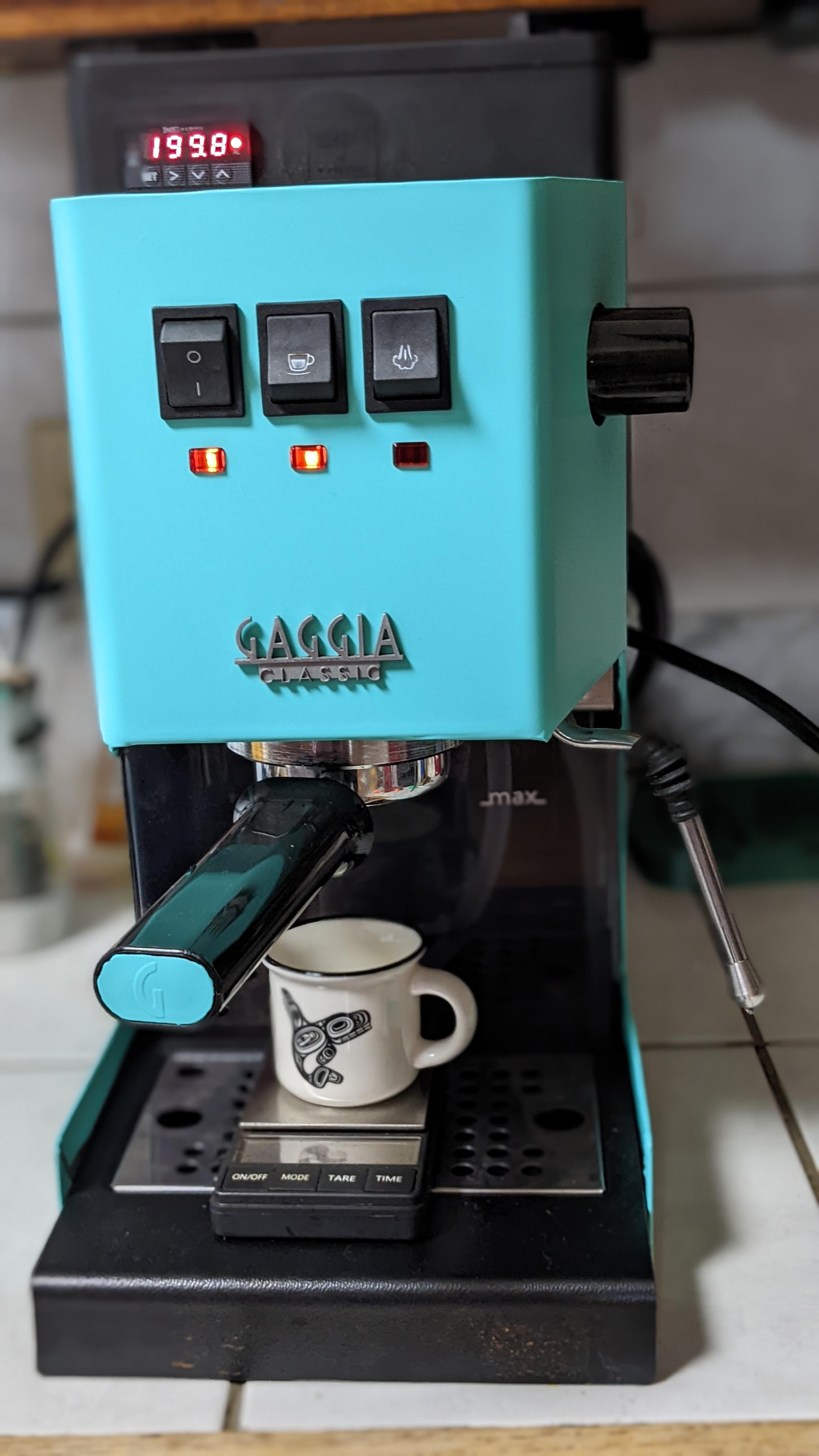 Vinyl wrapped Gaggia Classic Pro with Mr Shades Top Box PID r/espresso