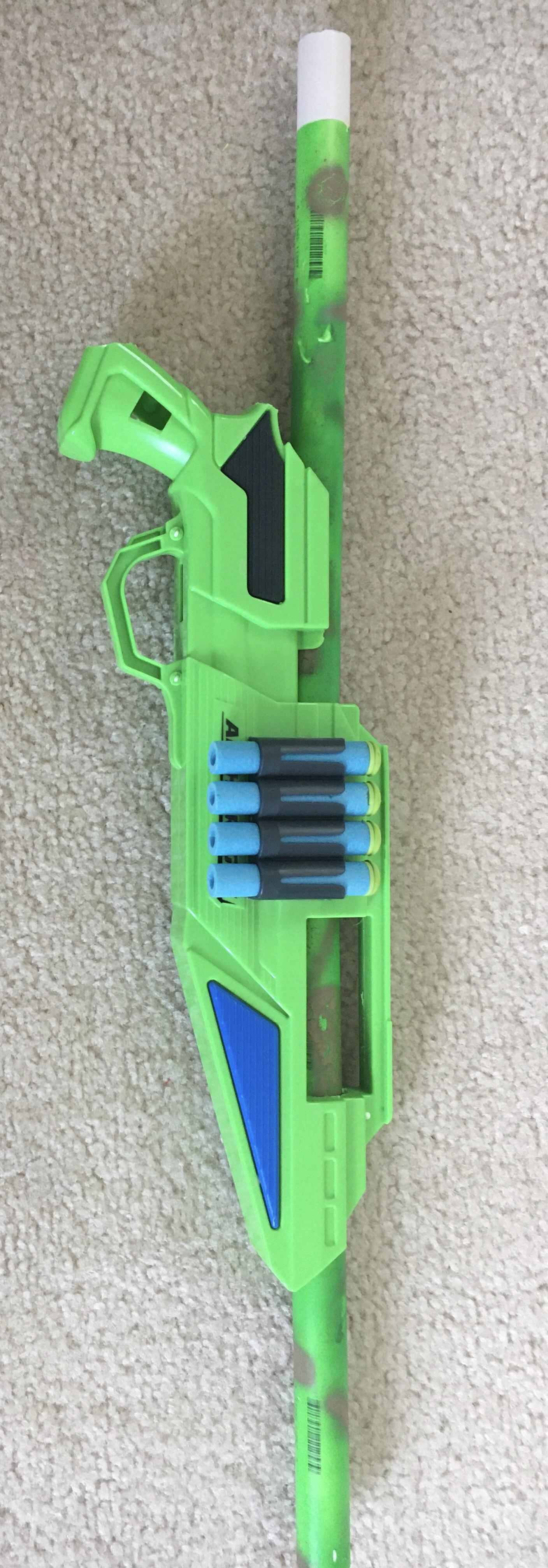 My alpha rouge blowgun, I had a broken alpha rouge and some extra pvc pipe, BOOM aftermath of a