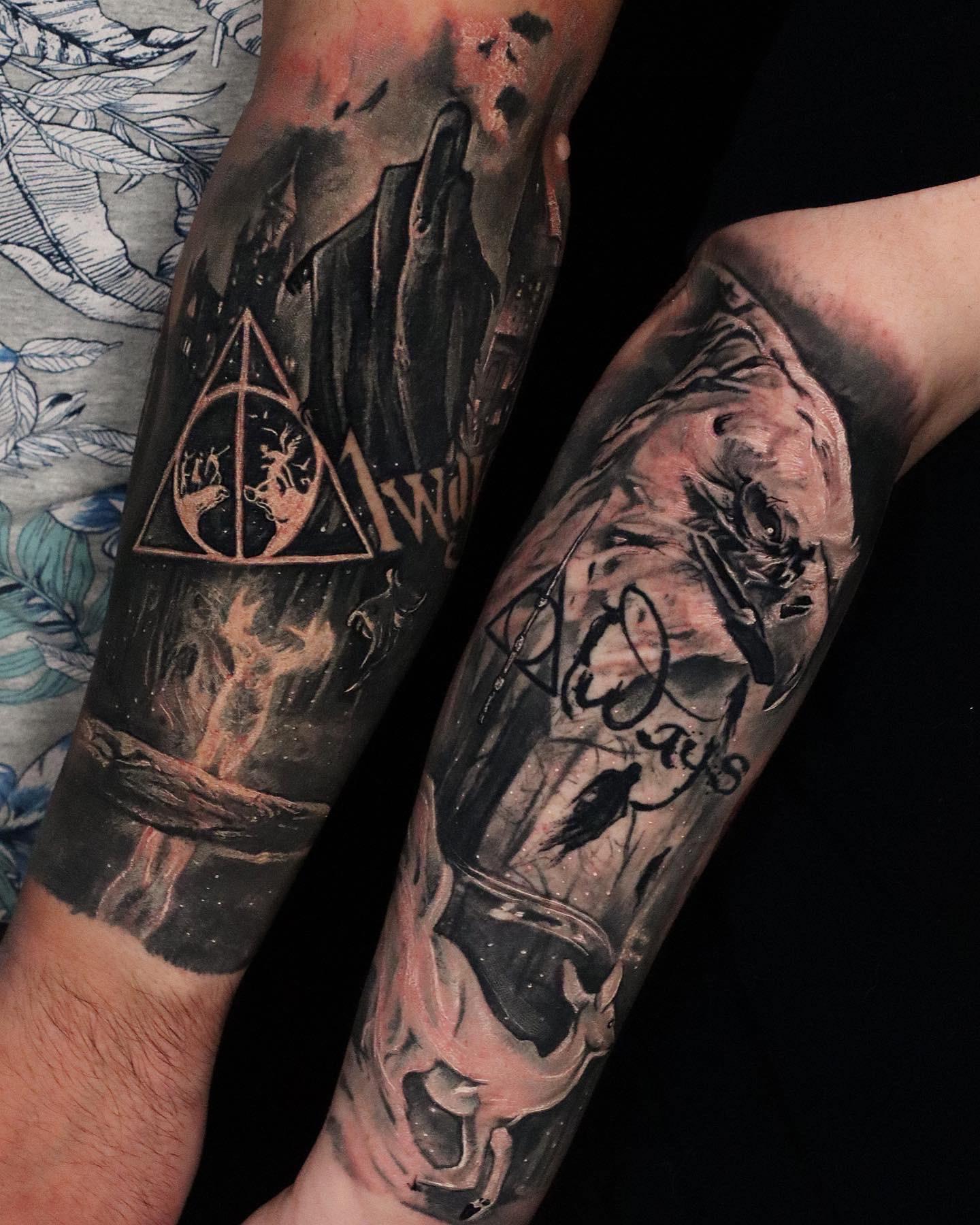 Harry Potter Matching Tattoos, Hunter Young at Muse & Myth, Louisville